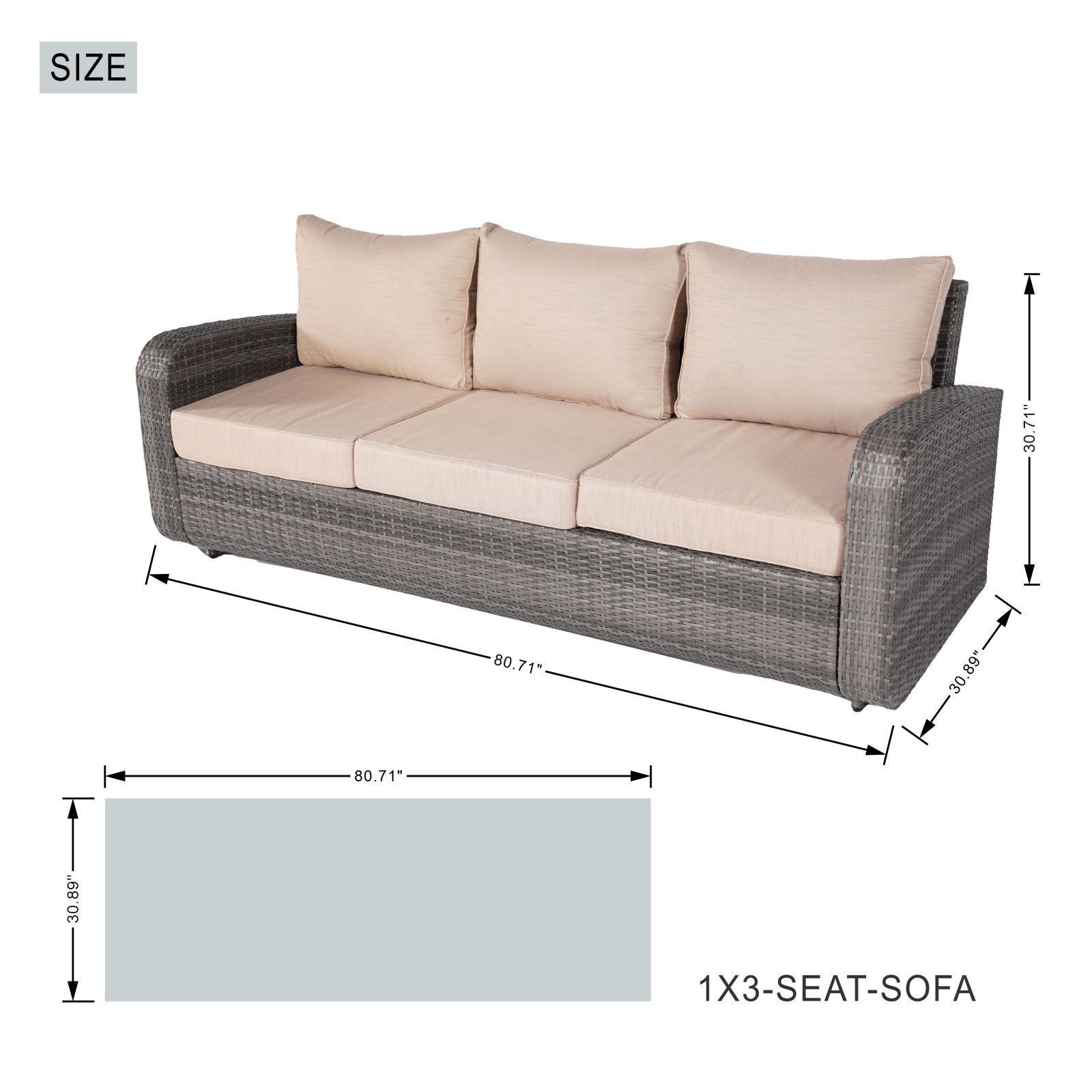 5-Piece Outdoor Conversation Sofa Set(PAS-1515-SET)