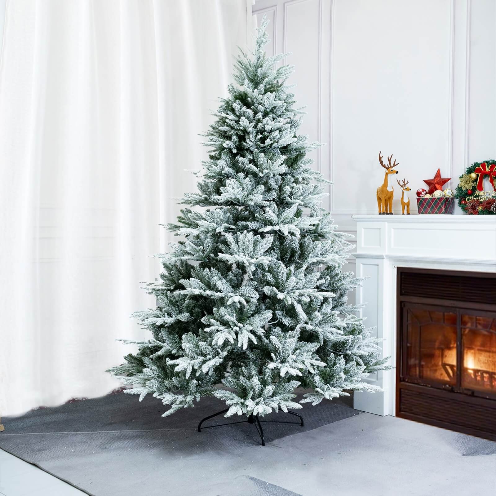 6FT Realistic Snow-Flocked Christmas Tree(PJT-2506-6FT)