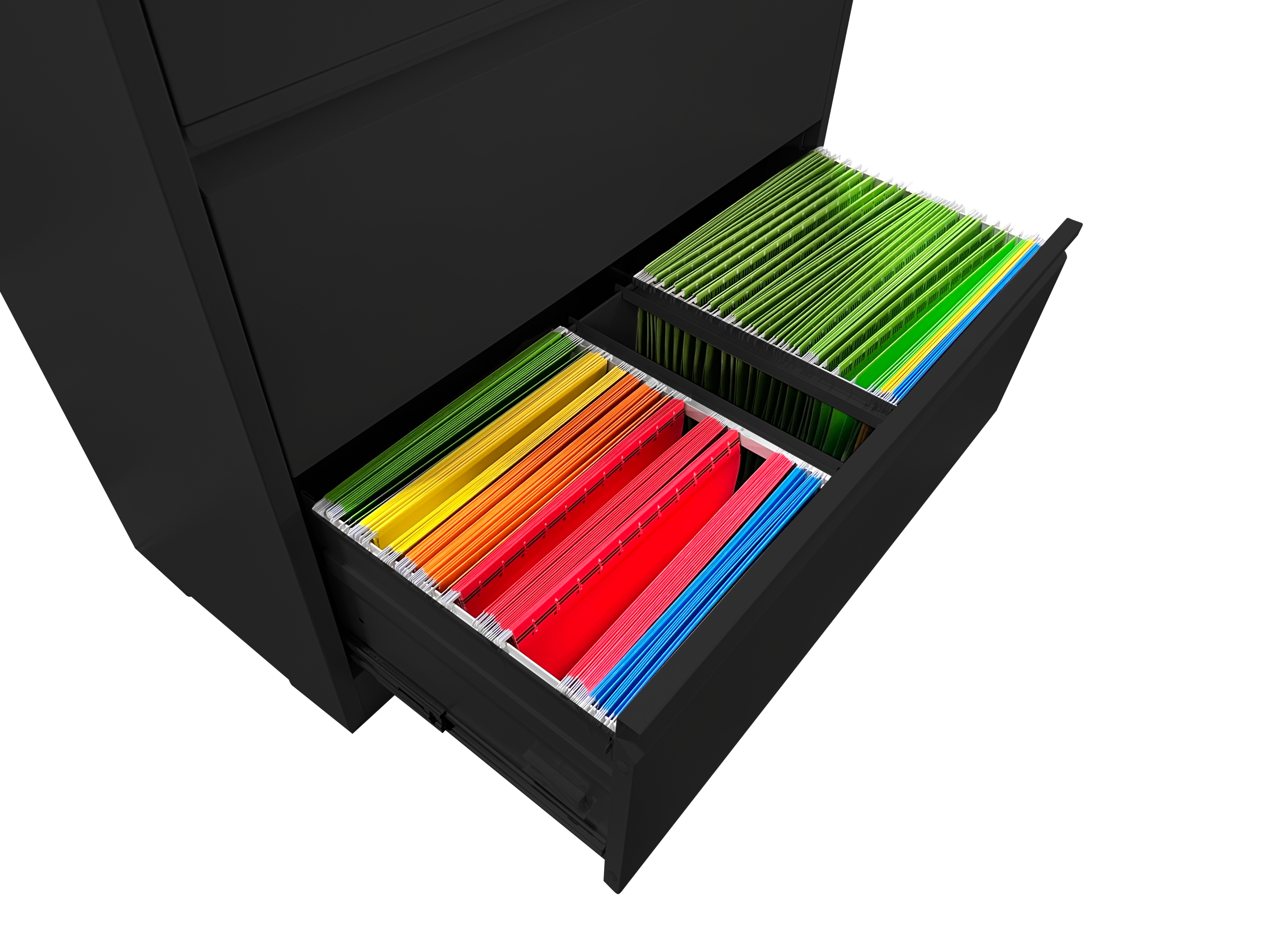 Lateral File Cabinet 3 Drawer, Black Filing Cabinet with Lock, Lockable File Cabinet for Home Office, Locking Metal File Cabinet for Legal/Letter/A4/F4 Size