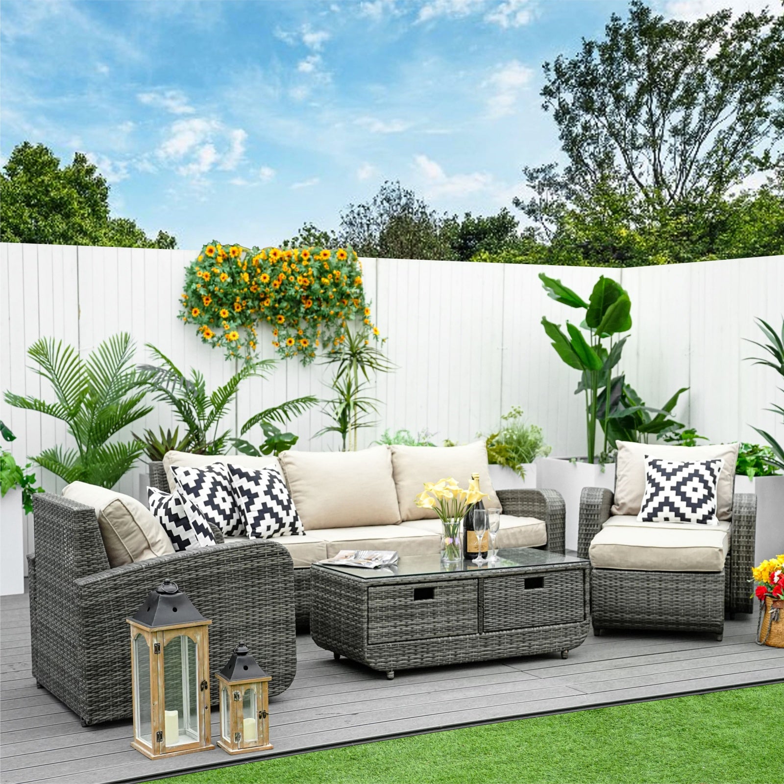 5-Piece Outdoor Conversation Sofa Set(PAS-1515-SET)
