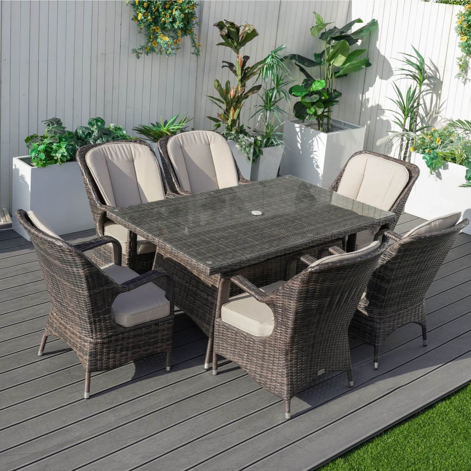 6-Seat Outdoor Dining Set with Rectangular Dining Table(PAD-1712-SET)