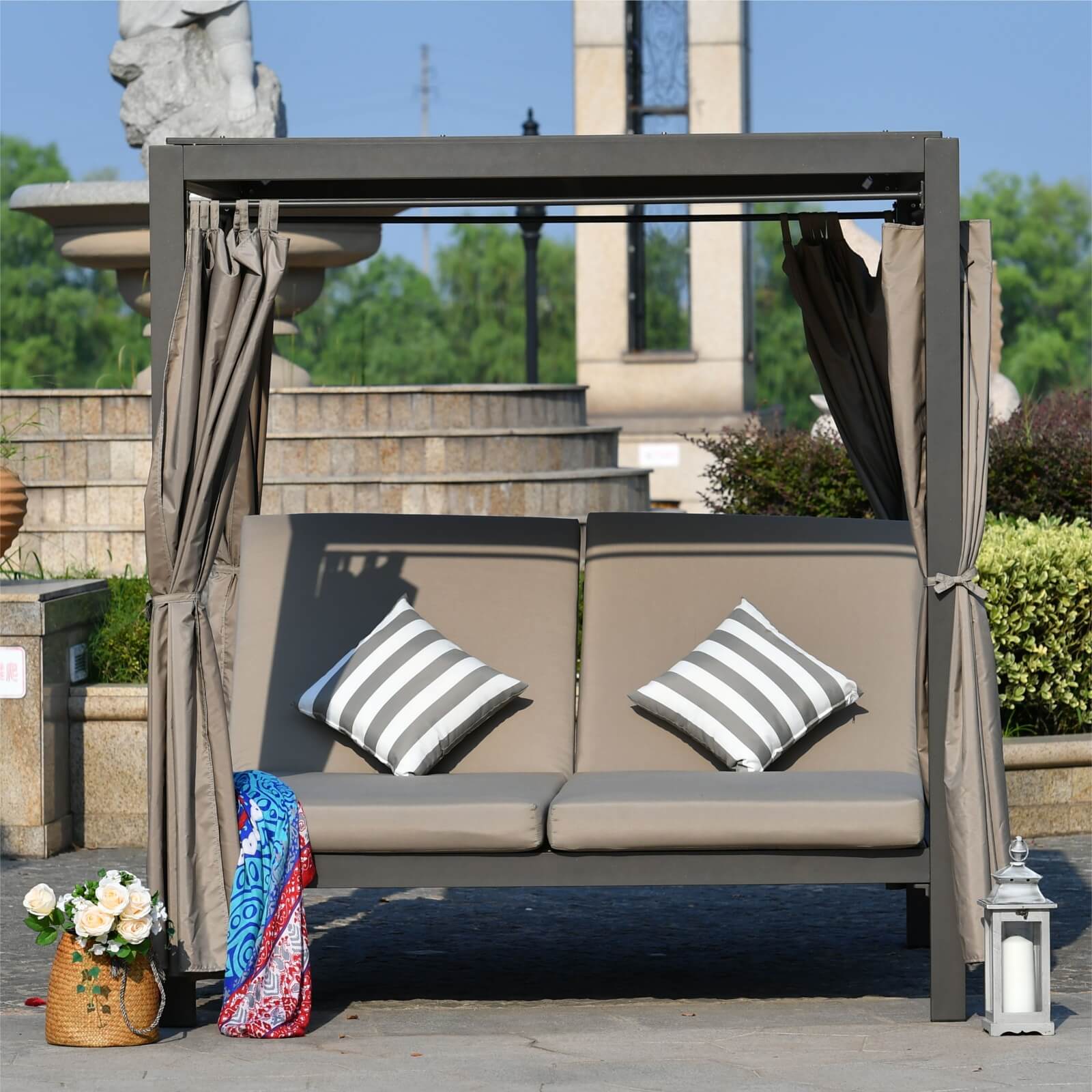 Outdoor Daybed with Canopy (PAL-1129B)