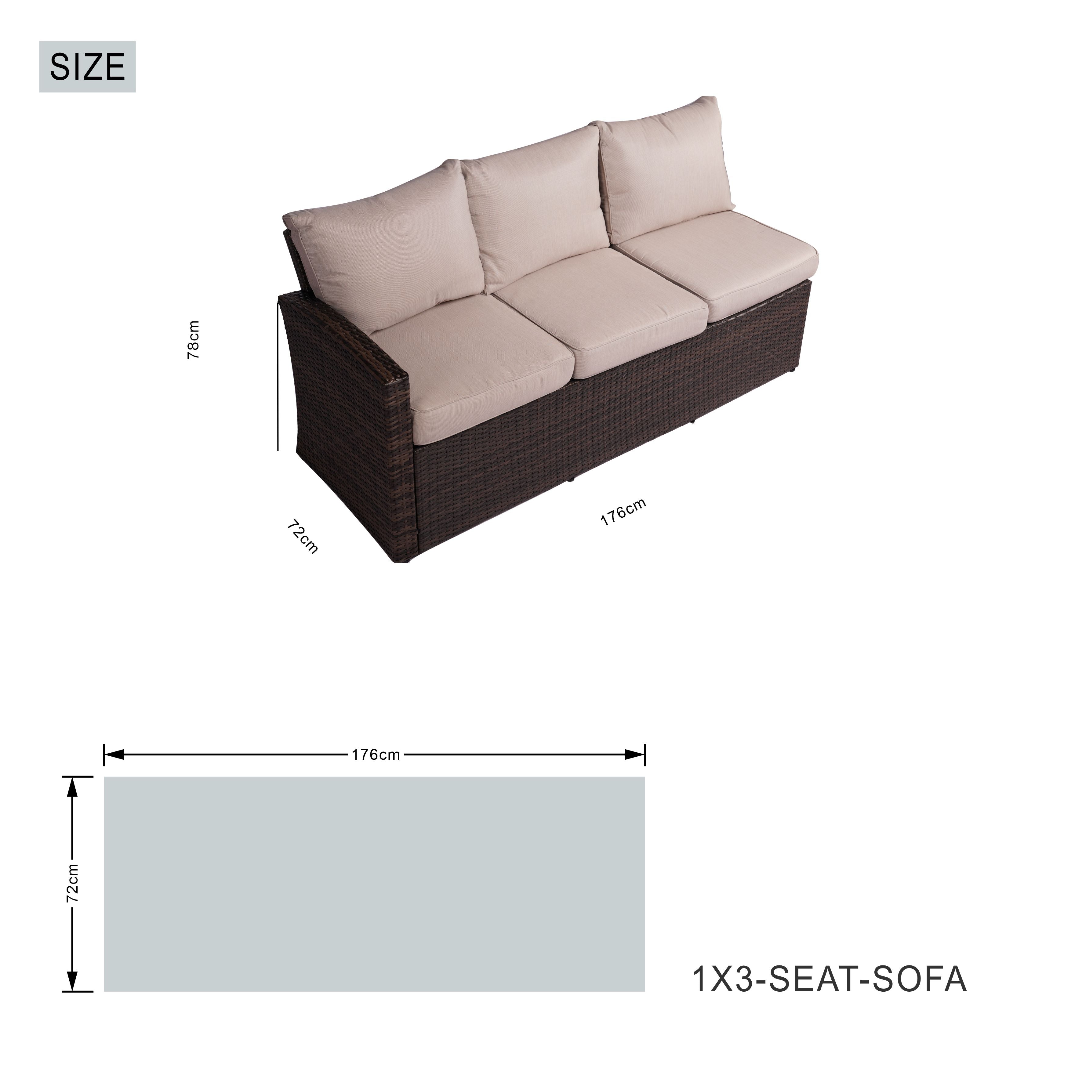 Abrihome Garden Rattan Wicker Out Furniture Patio 7PCS Modern Dining Sofa Set Sale (PAS-1403B)