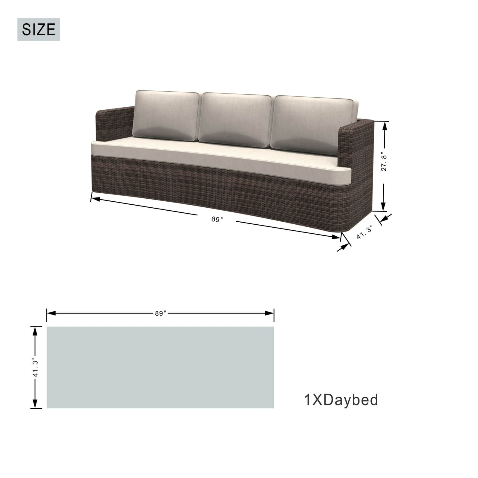 Luxury Outdoor Daybed with Cushions (PAL-1202)