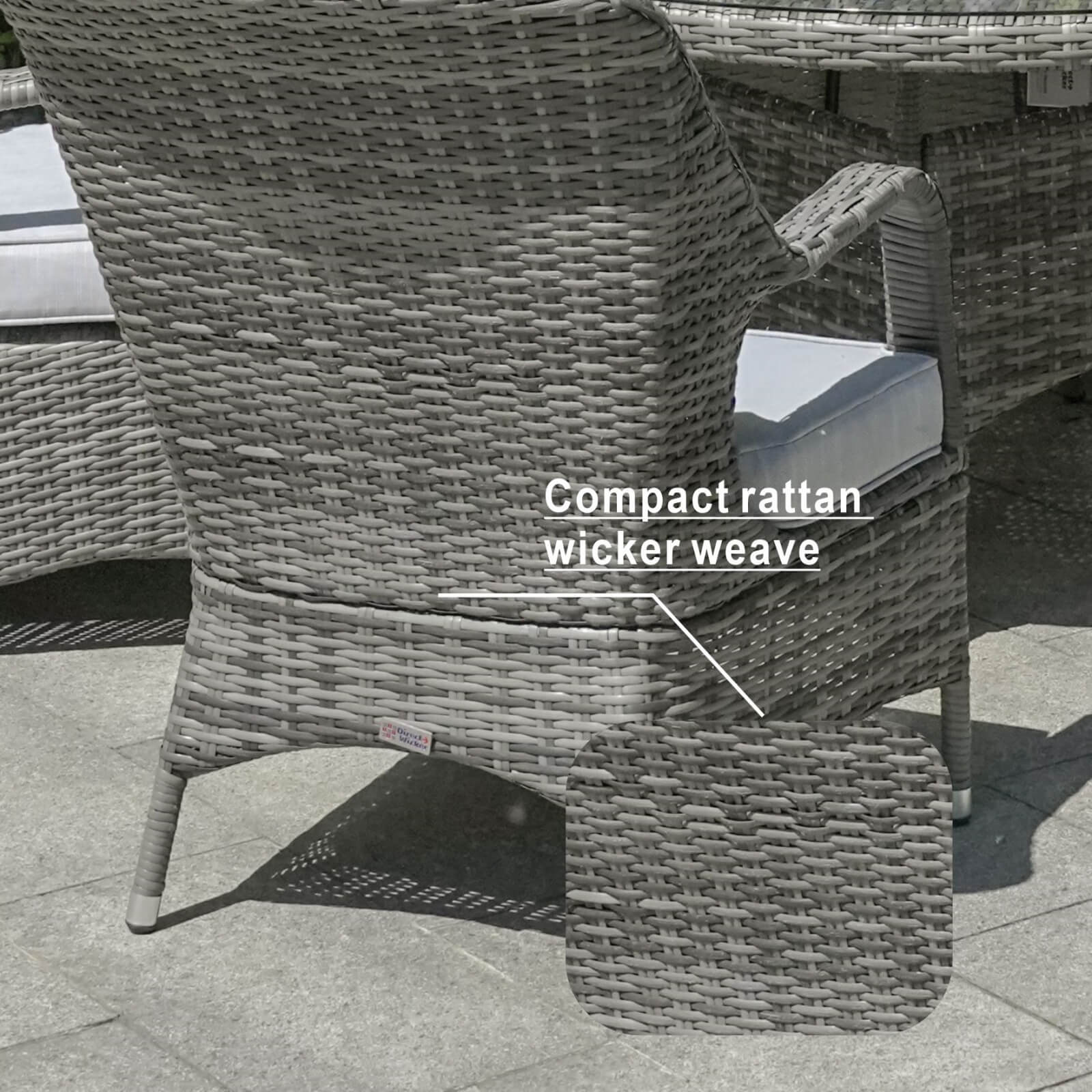 6-Seat Outdoor Dining Set featuring a Round Dining Table with Glass Turntable(PAD-1711-SET)