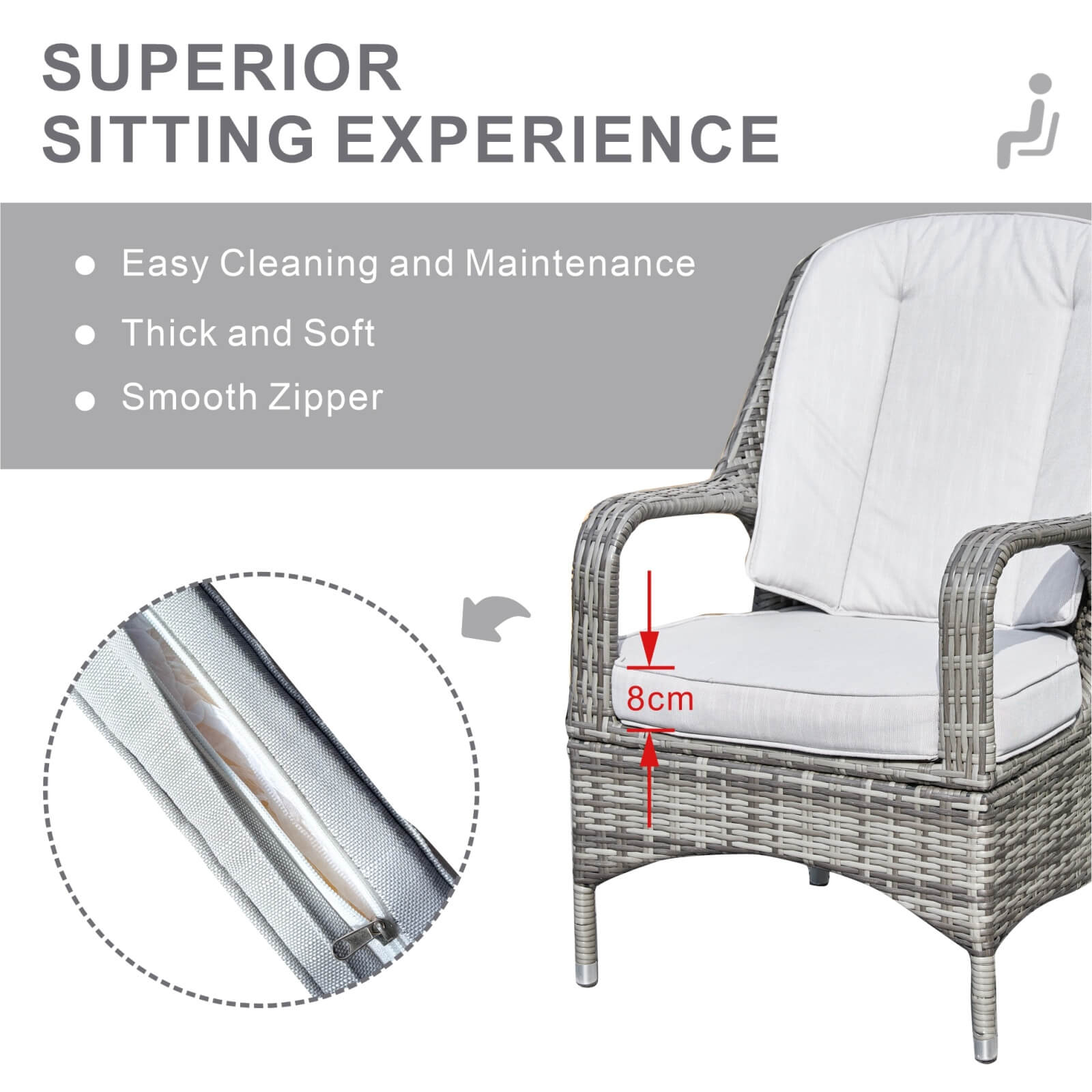Set of 2 Outdoor Rattan Armchairs(PAC-009)