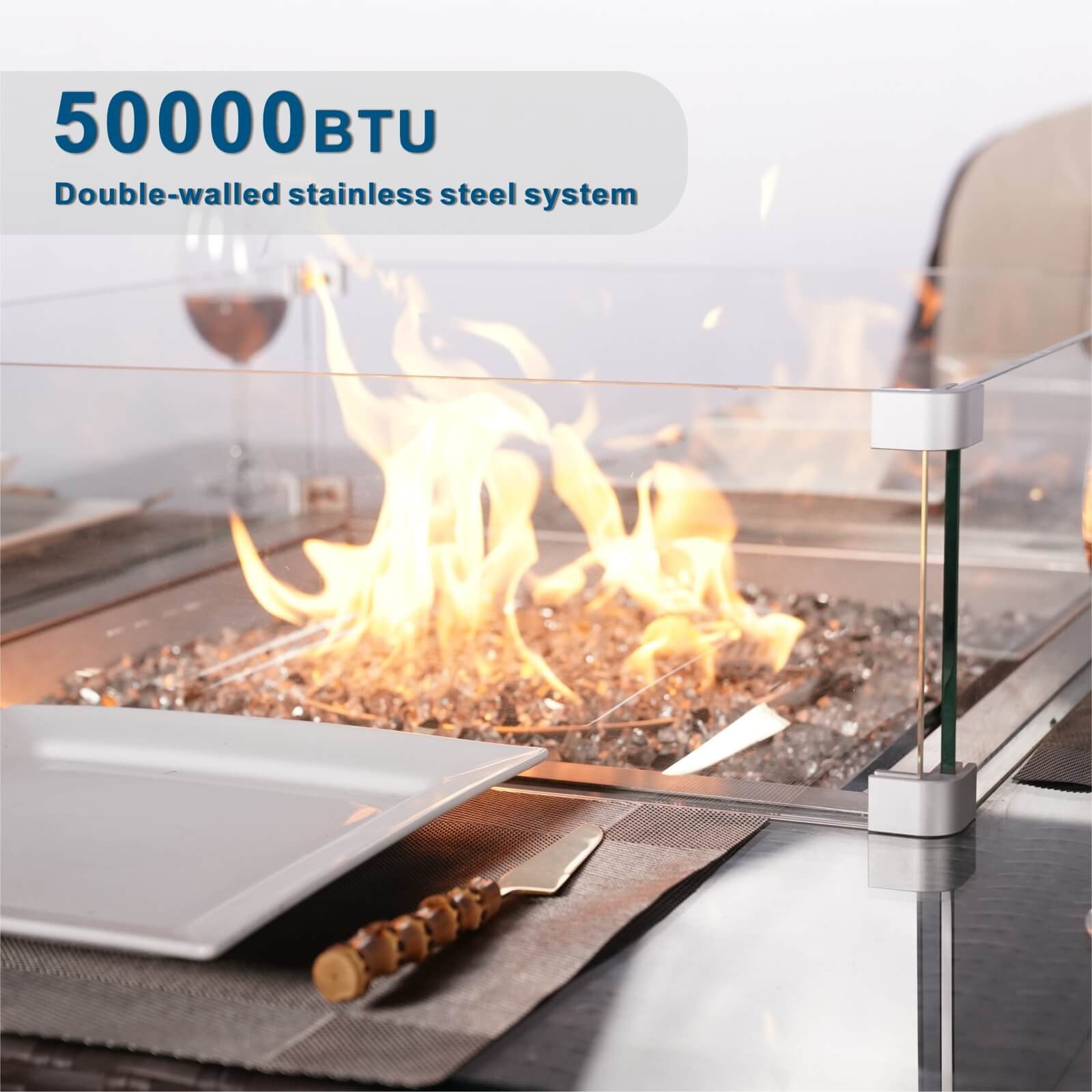 4-Seat Square Fire Pit Table (PAG-1104-T)
