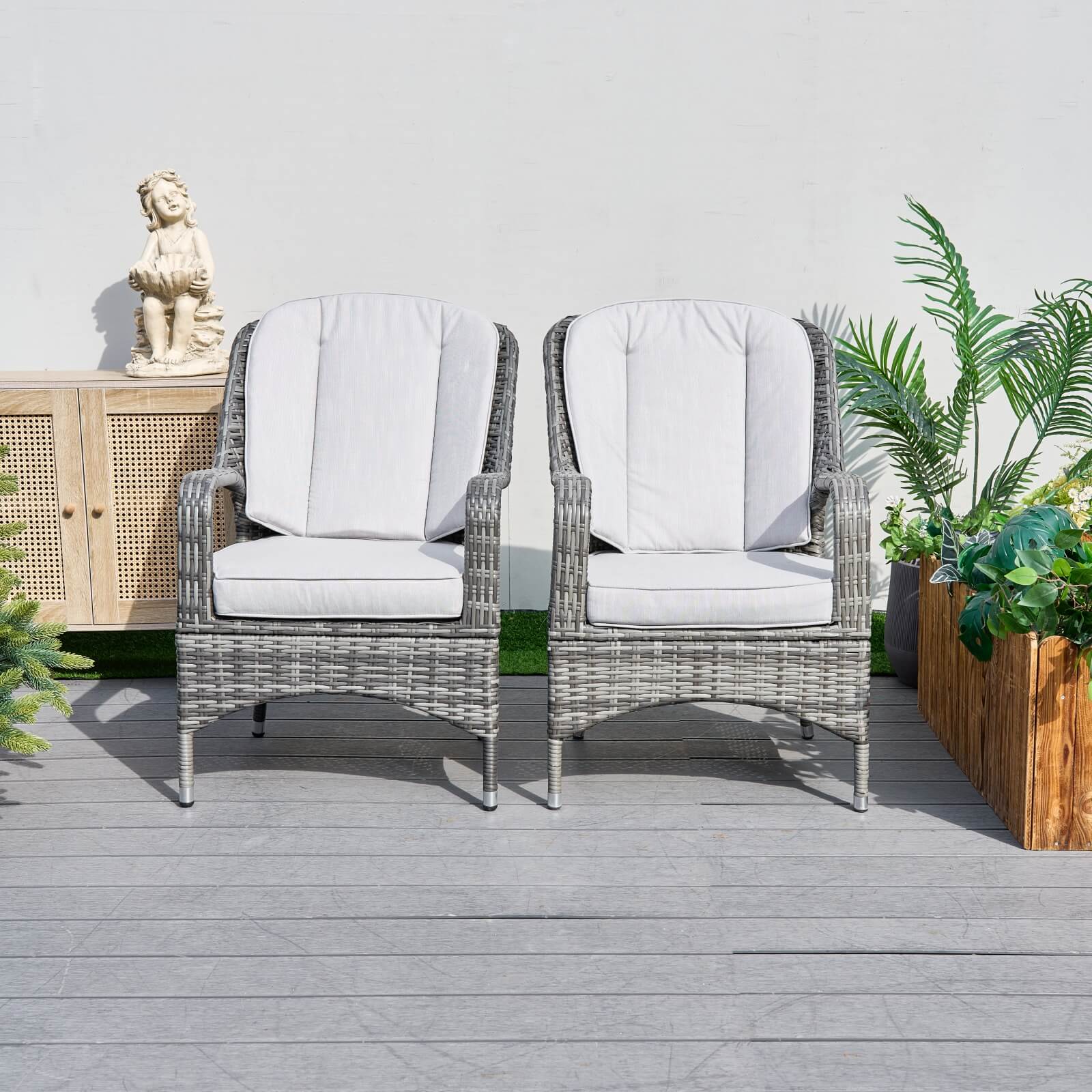 Set of 2 Outdoor Rattan Armchairs(PAC-009)