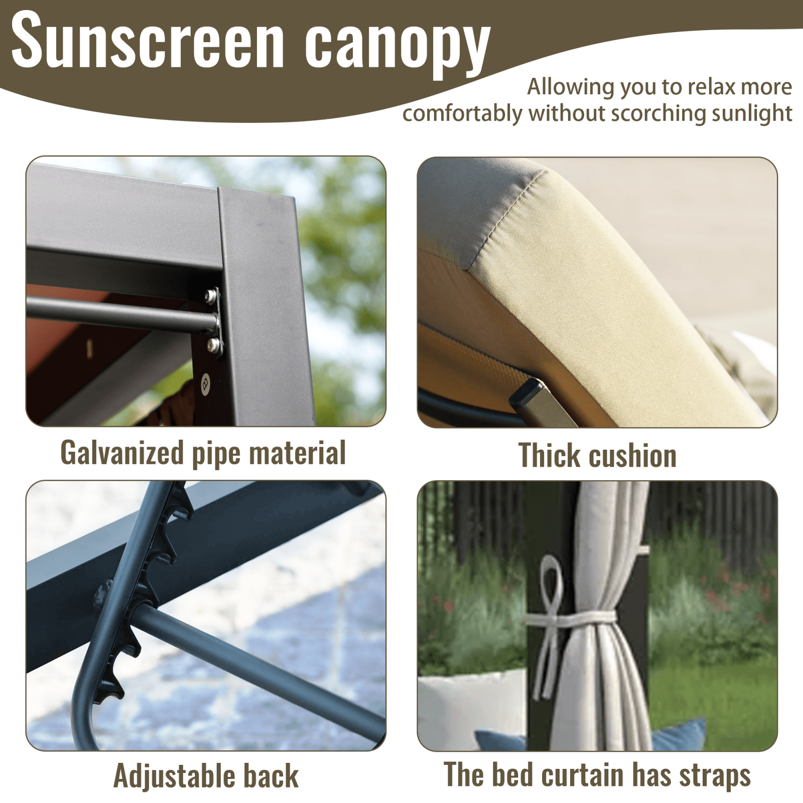 Outdoor Daybed with Canopy (PAL-1129B)