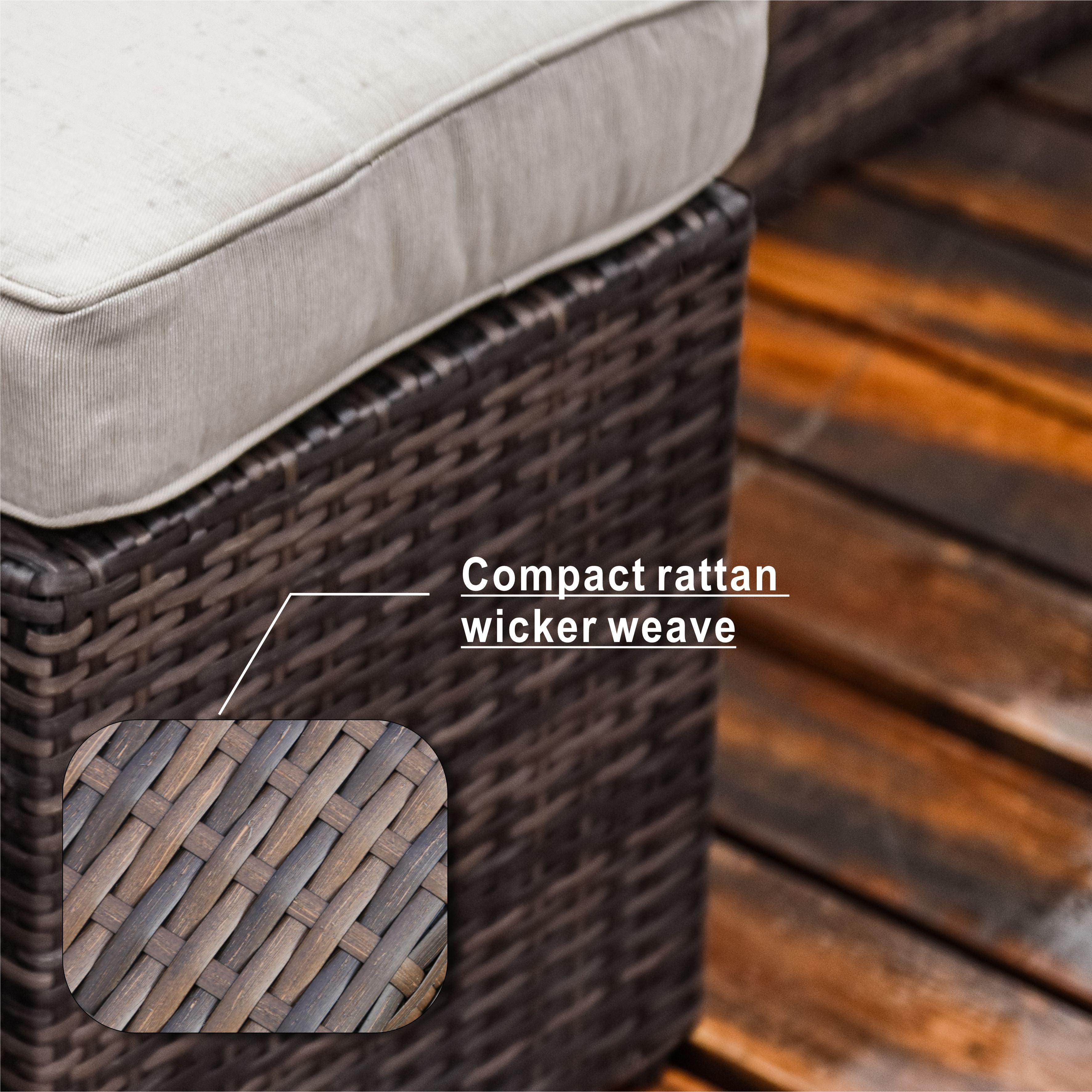 Abrihome Garden Rattan Wicker Out Furniture Patio 7PCS Modern Dining Sofa Set Sale (PAS-1403B)