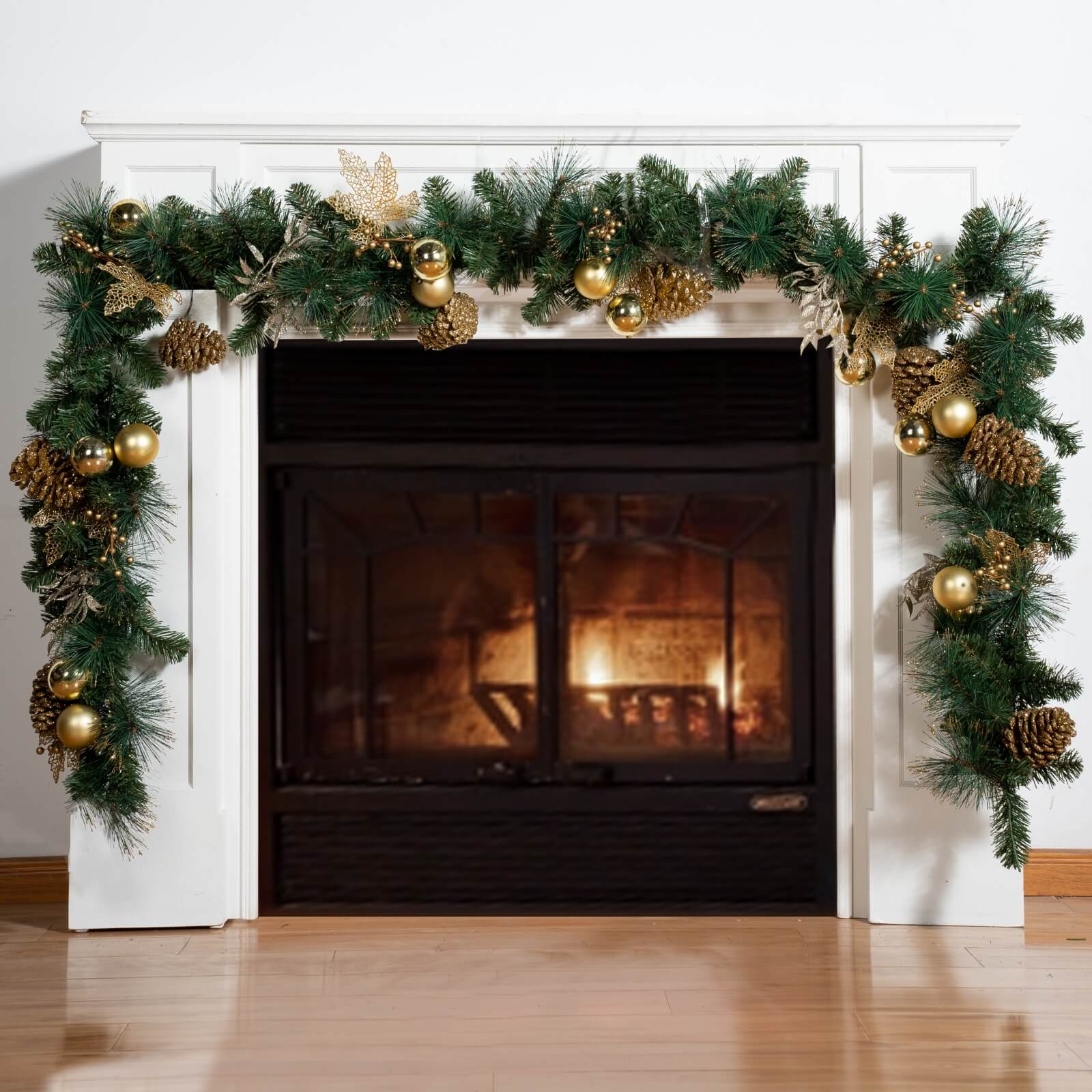 Holiday Pine Garland with Gold Details & Warm White LEDs(PJG-2511)