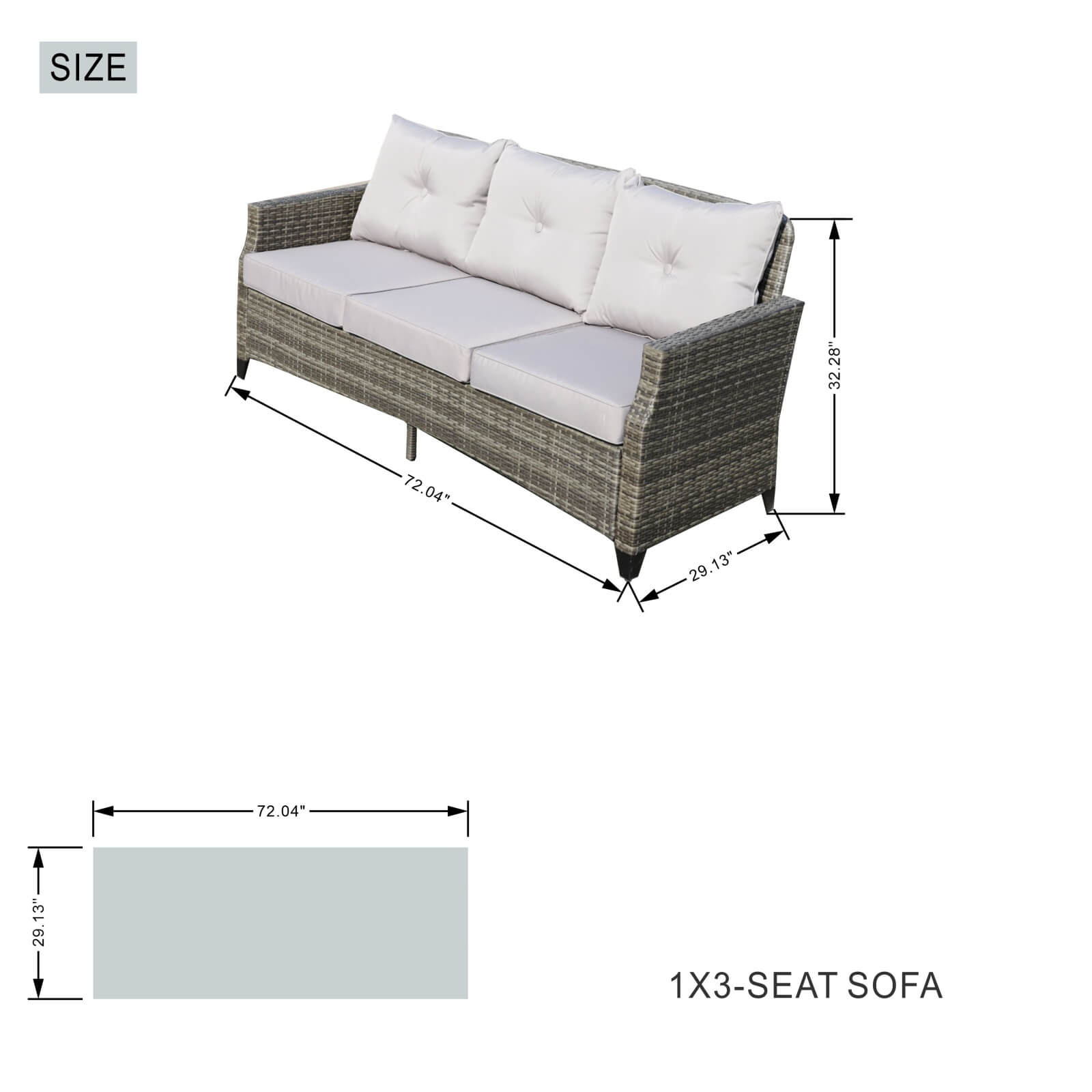 5-Piece Outdoor Fire Pit Patio Set with Gray Sofas and Fire Pit Table(PAF-1802P)