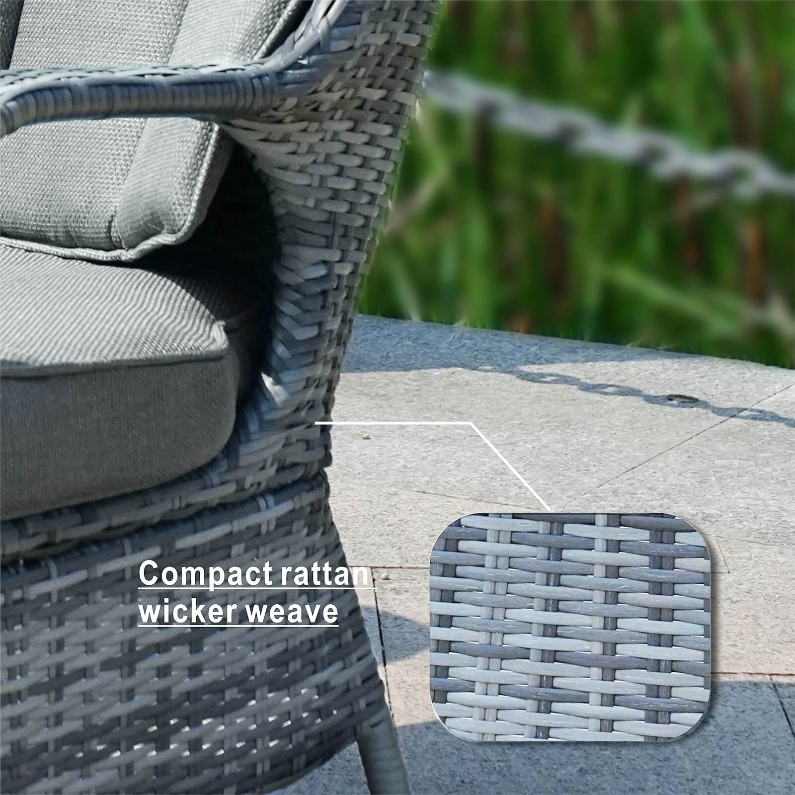 Set of 2 Outdoor Rattan Armchairs(PAC-009)