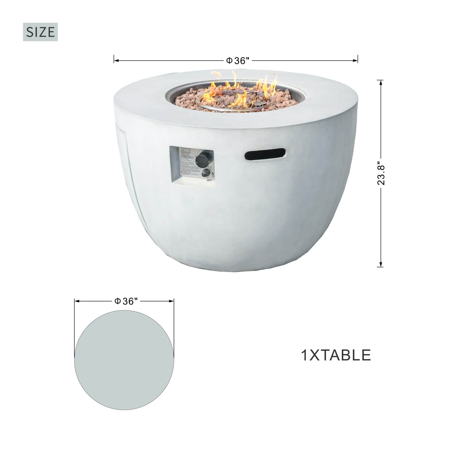 7-Piece Outdoor Conversation Set with Round Fire Pit Table(PAS-1403B+2160)