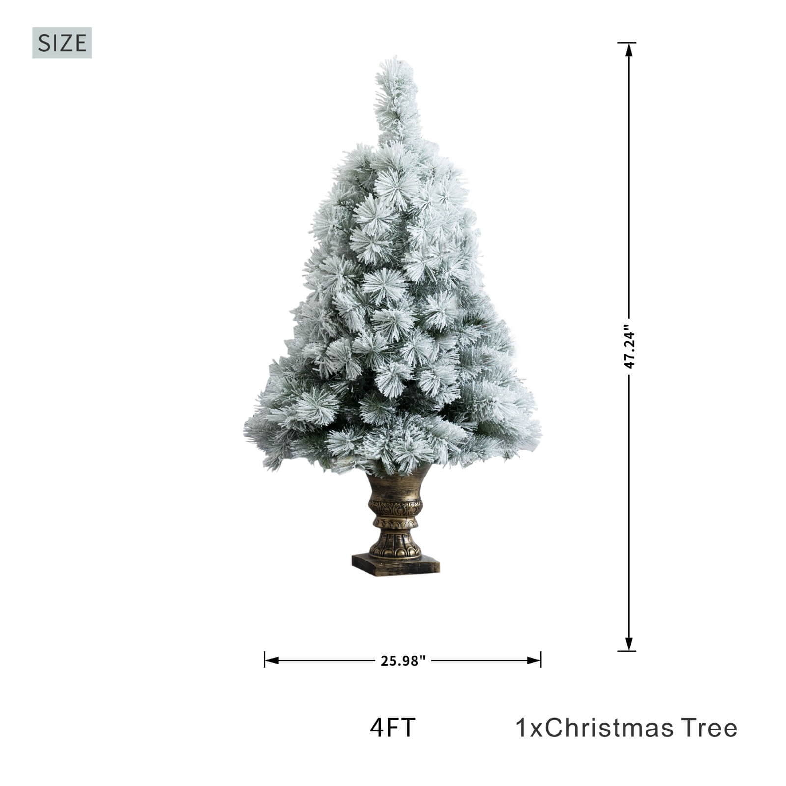 4FT Snow-Flocked Mini Christmas Tree(PJT-2508)