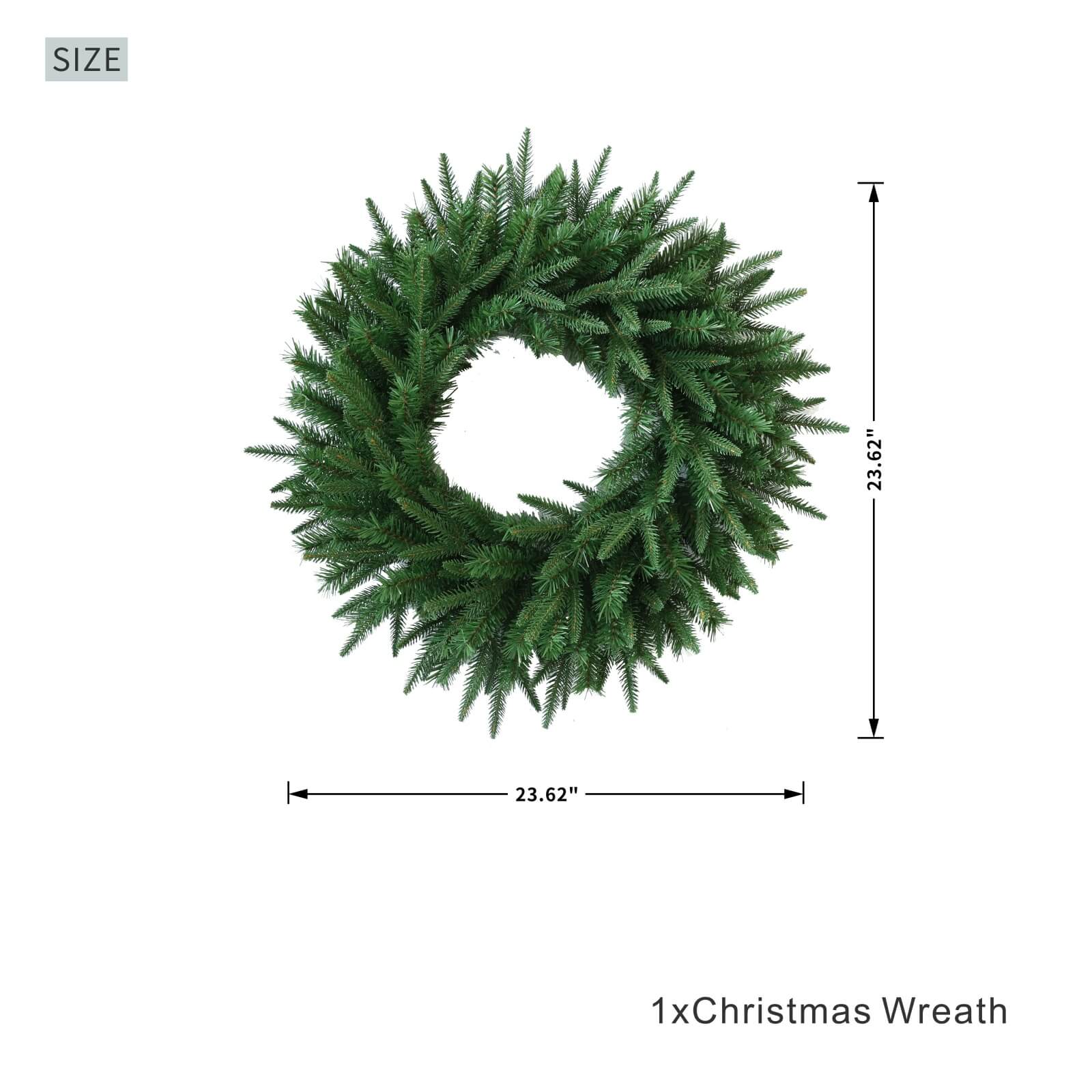 Festive Green Christmas Wreath with Optional LED Lights(PJW-2512)
