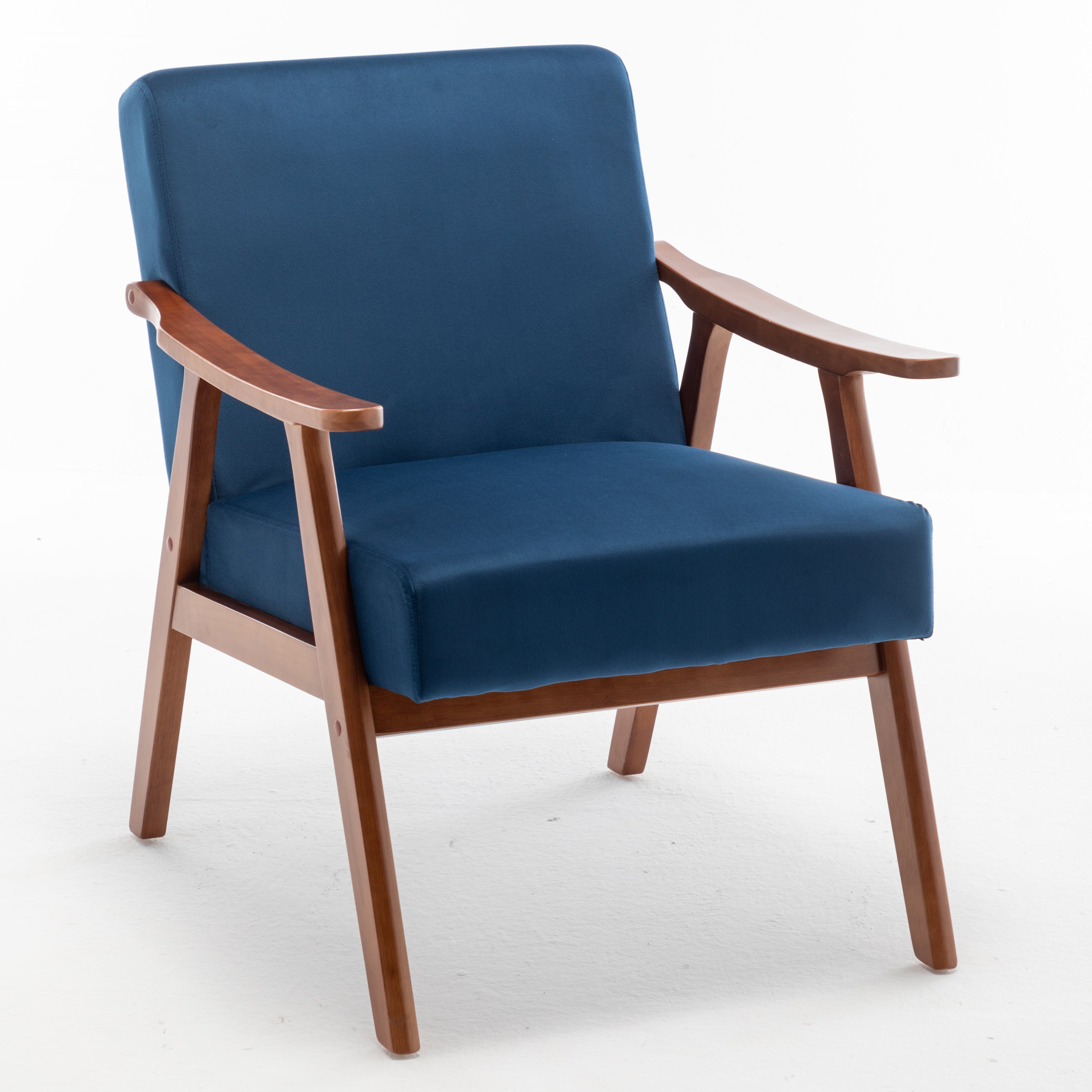 Mid-Century Modern Chair, Living Room Chair with Solid Wood Frame, Accent Chair Extra-Thick Backrest, Wingback Chair for Bedroom, Reading Room, Living Room, Lounge Chair Indoor