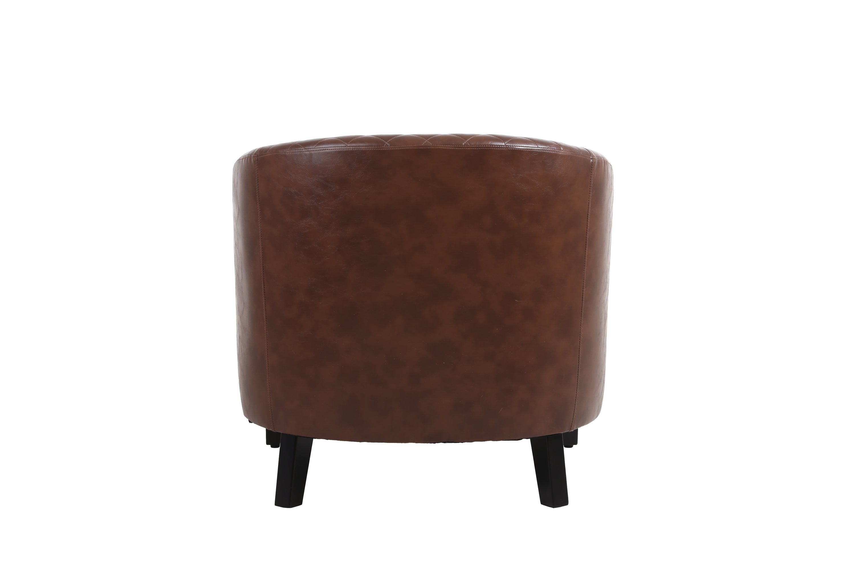 COOLMORE Barrel Chairs with Soft Padded Armrest, Club Chairs with nailheads and solid wood legs for Living Room Bedroom Waiting Room (PU Leather)