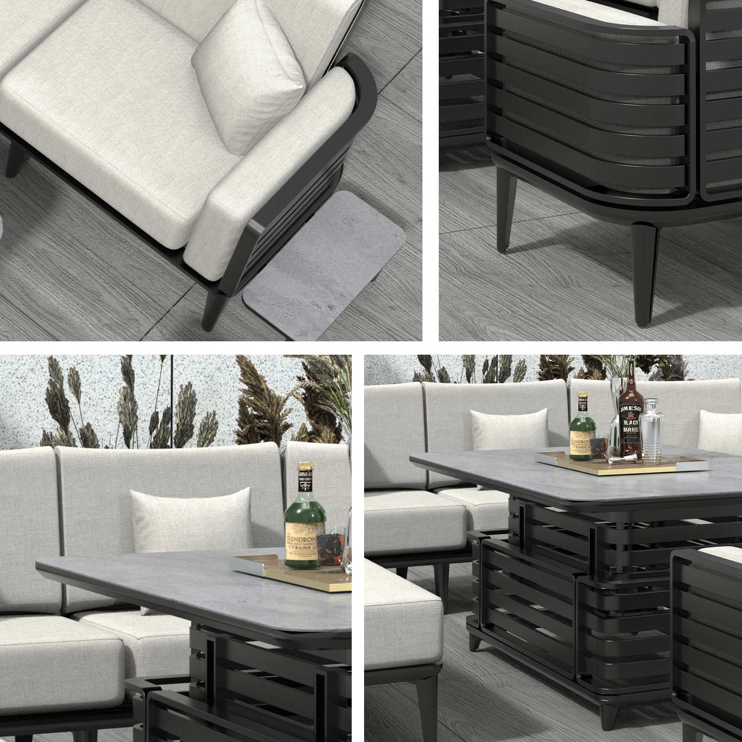 Pre-order Abrihome 9-Pieces Patio Garden Aluminum Seating Set with Armchairs