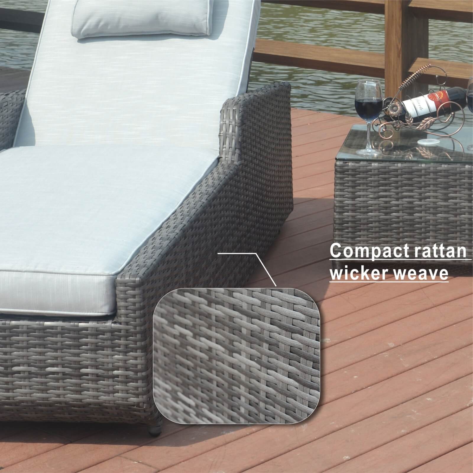 Outdoor Wicker Reclining Chaise Lounge(PAL-1127B)