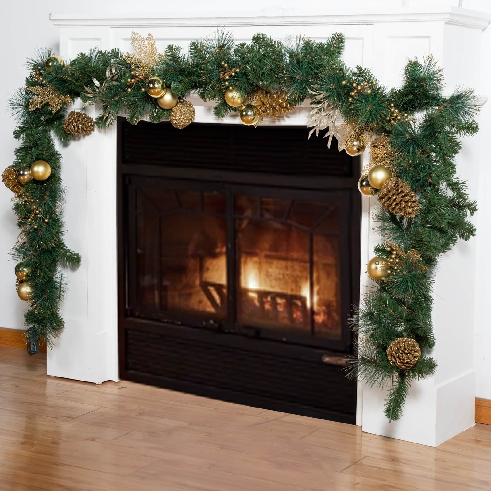 Holiday Pine Garland with Gold Details & Warm White LEDs(PJG-2511)