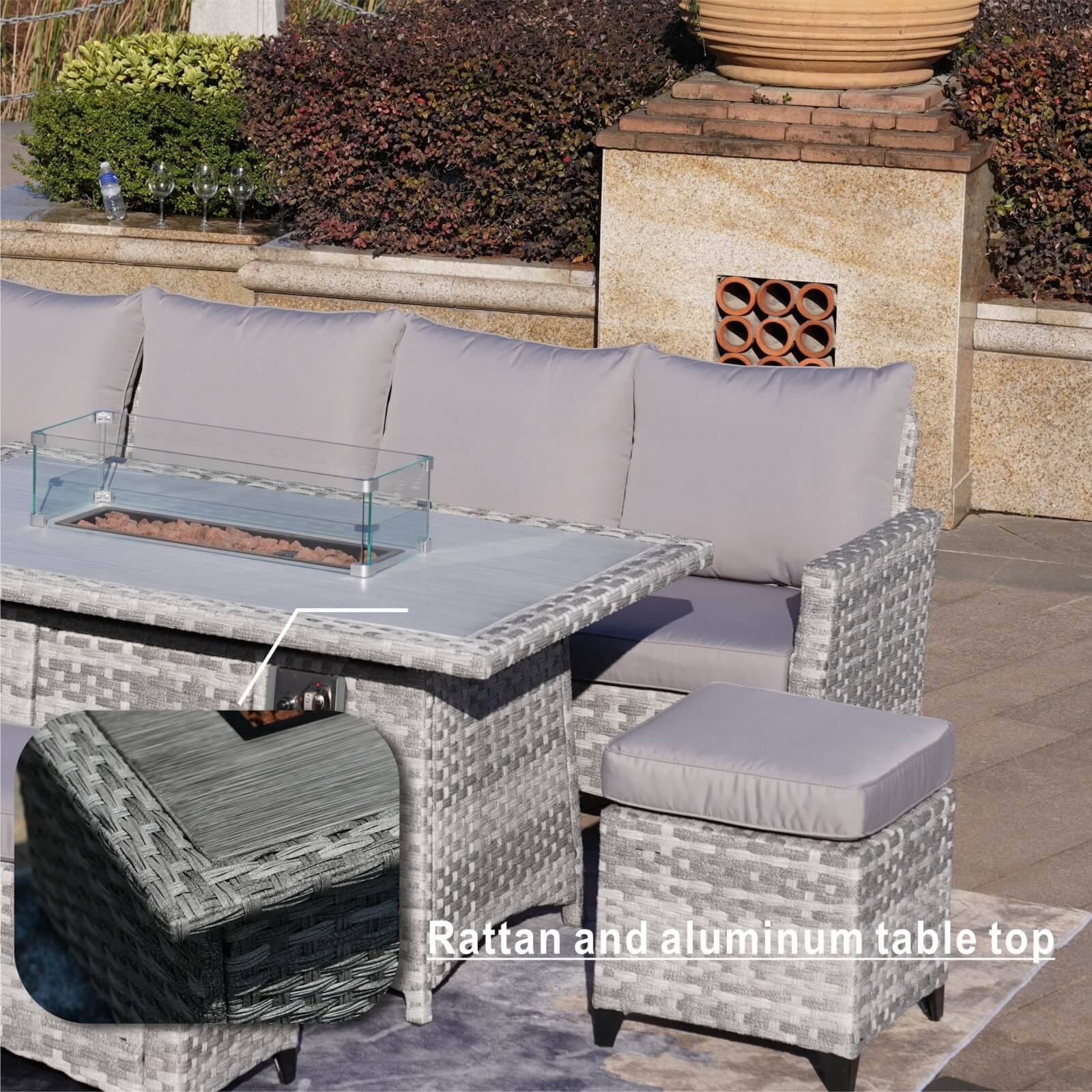 5-Piece Outdoor Lounge Set with Fire Pit Table (PAF-2001)