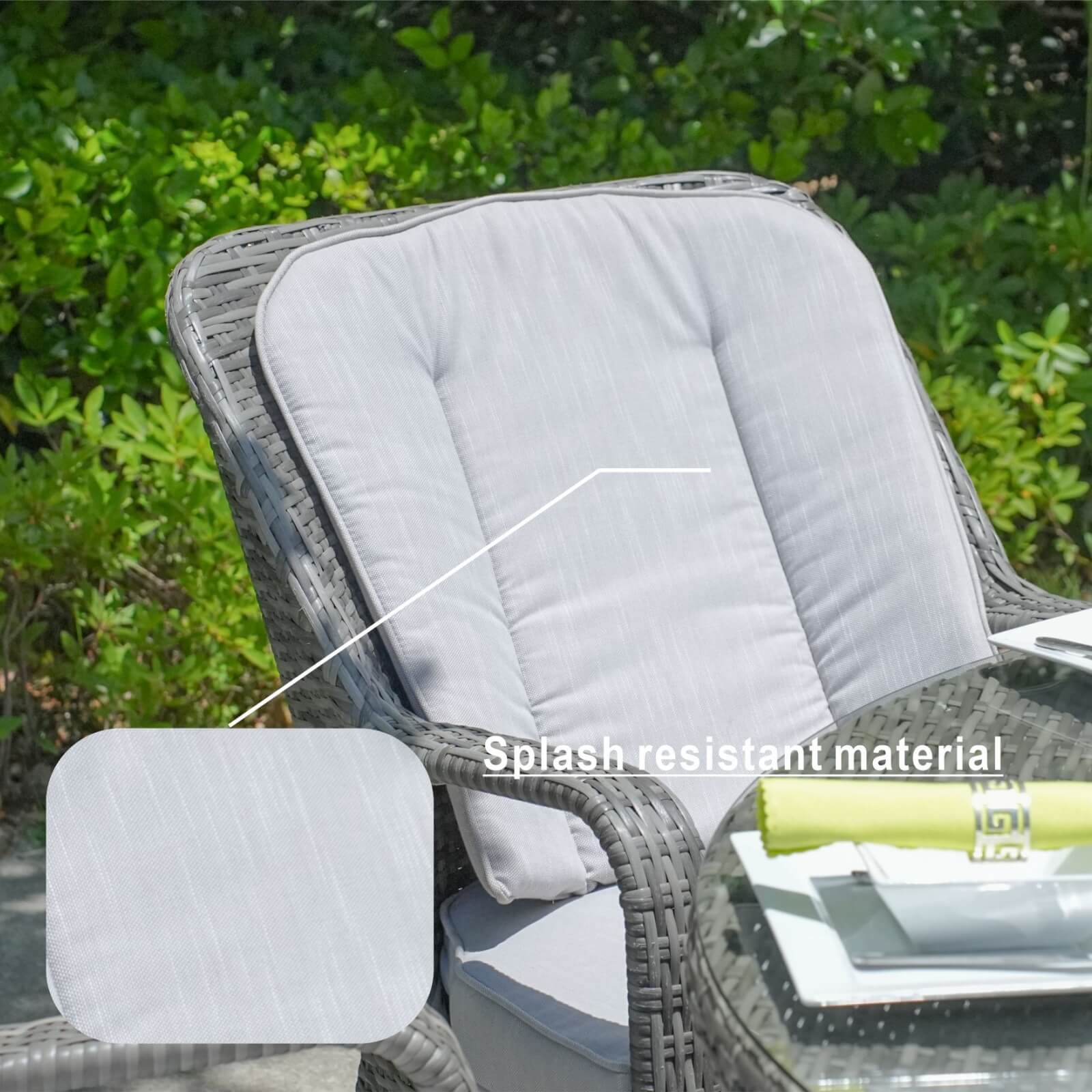 6-Seat Outdoor Dining Set featuring a Round Dining Table with Glass Turntable(PAD-1711-SET)