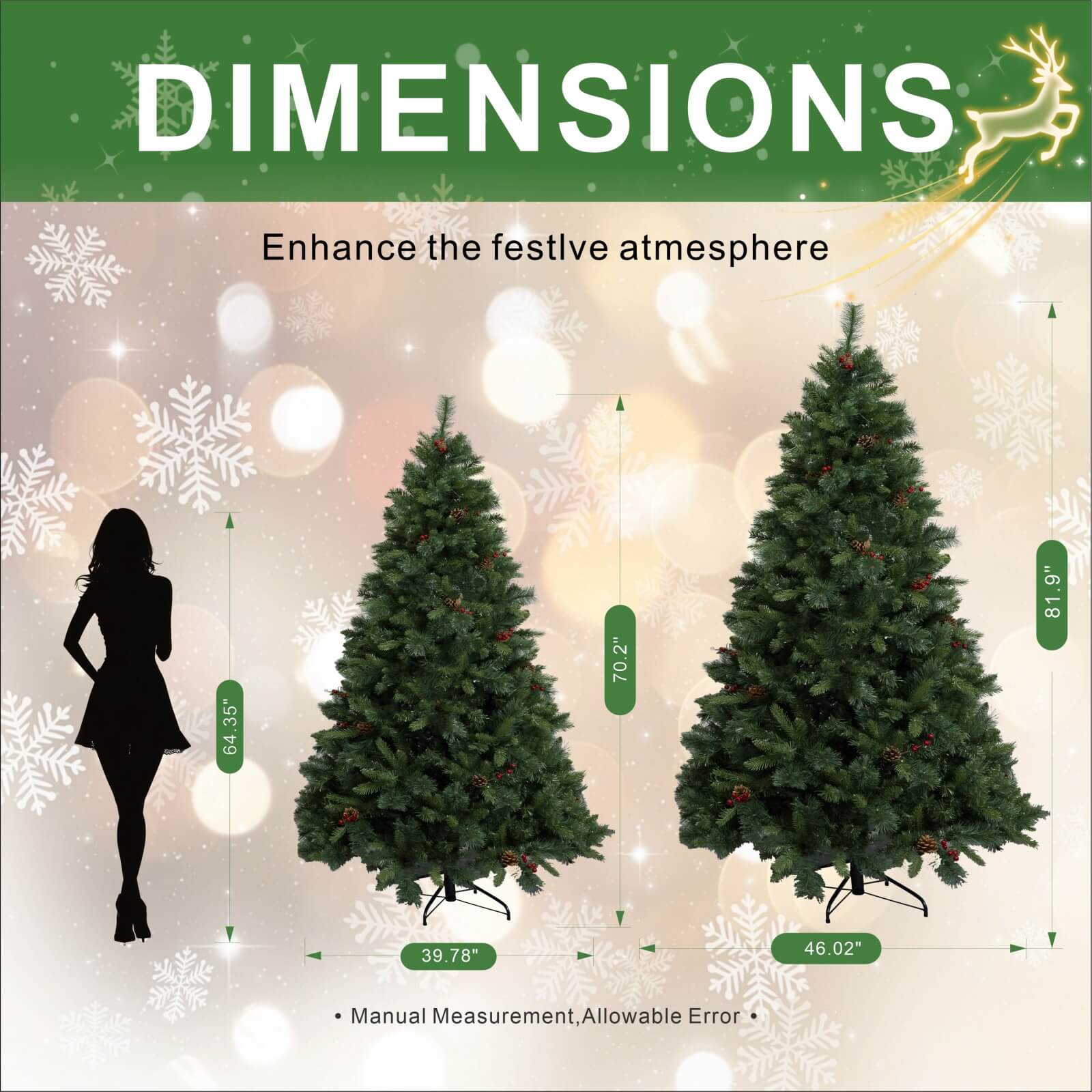 6FT Premium Artificial Christmas Tree with Pinecones(PJT-2502-6FT)