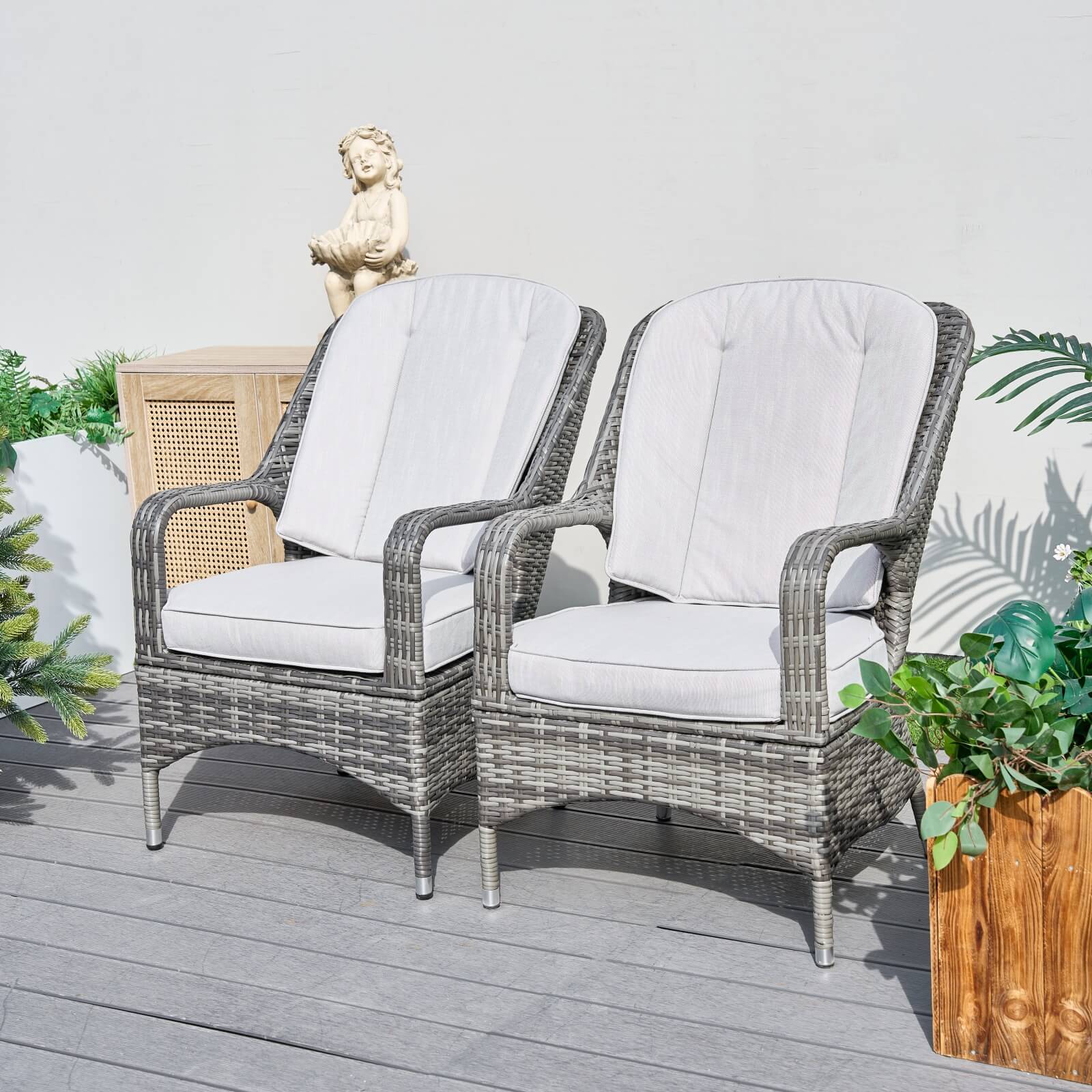 Set of 2 Outdoor Rattan Armchairs(PAC-009)