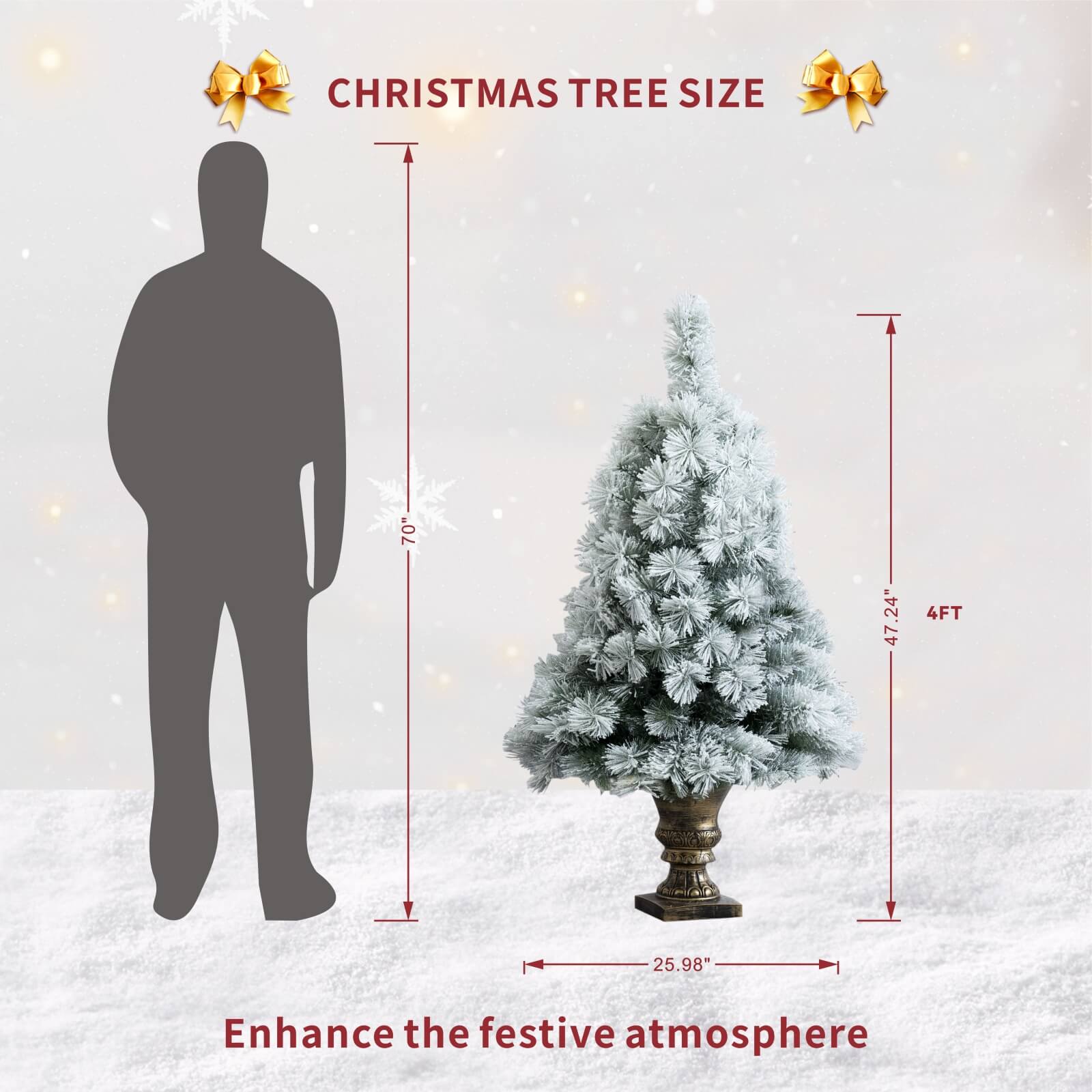 4FT Snow-Flocked Mini Christmas Tree(PJT-2508)