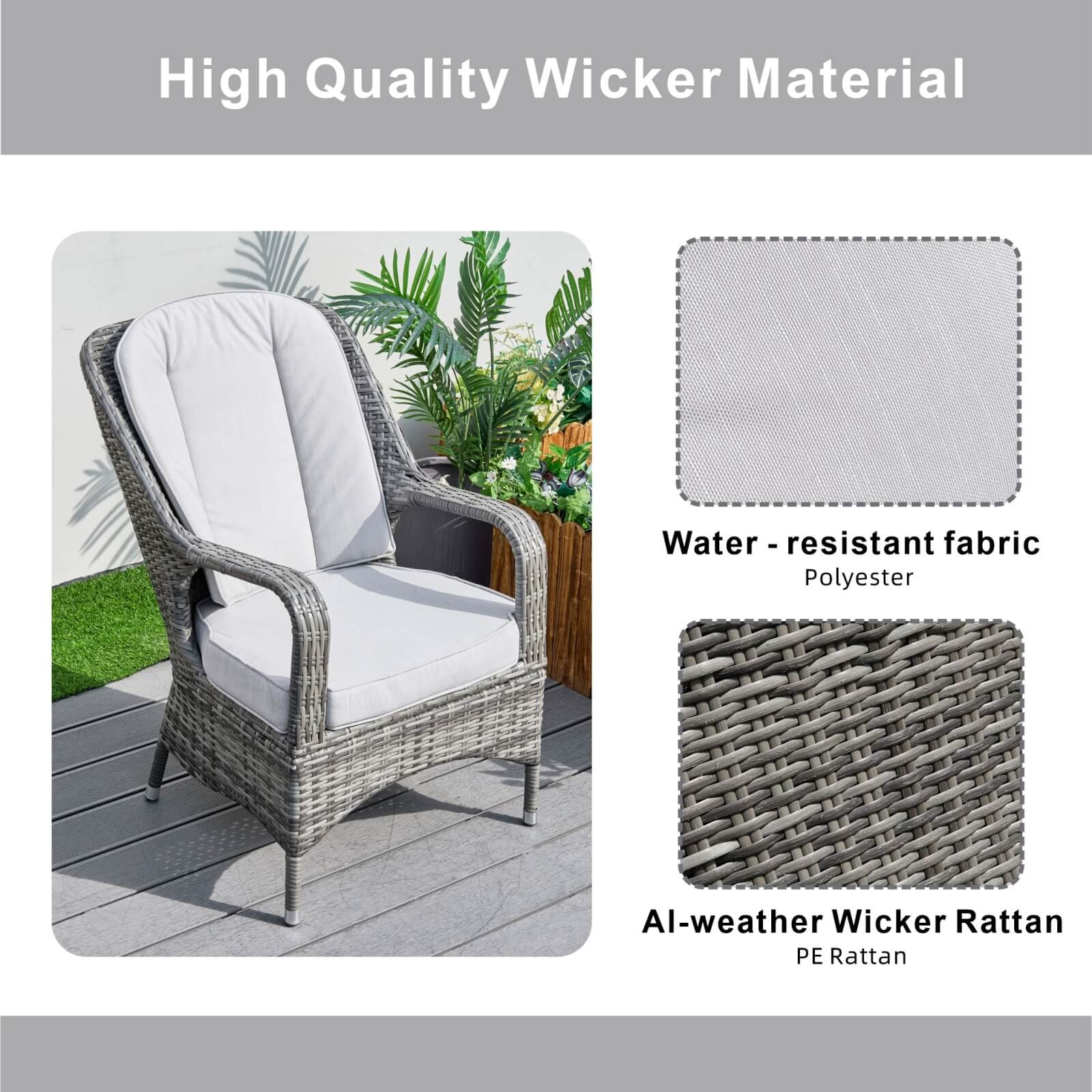 Set of 2 Outdoor Rattan Armchairs(PAC-009)