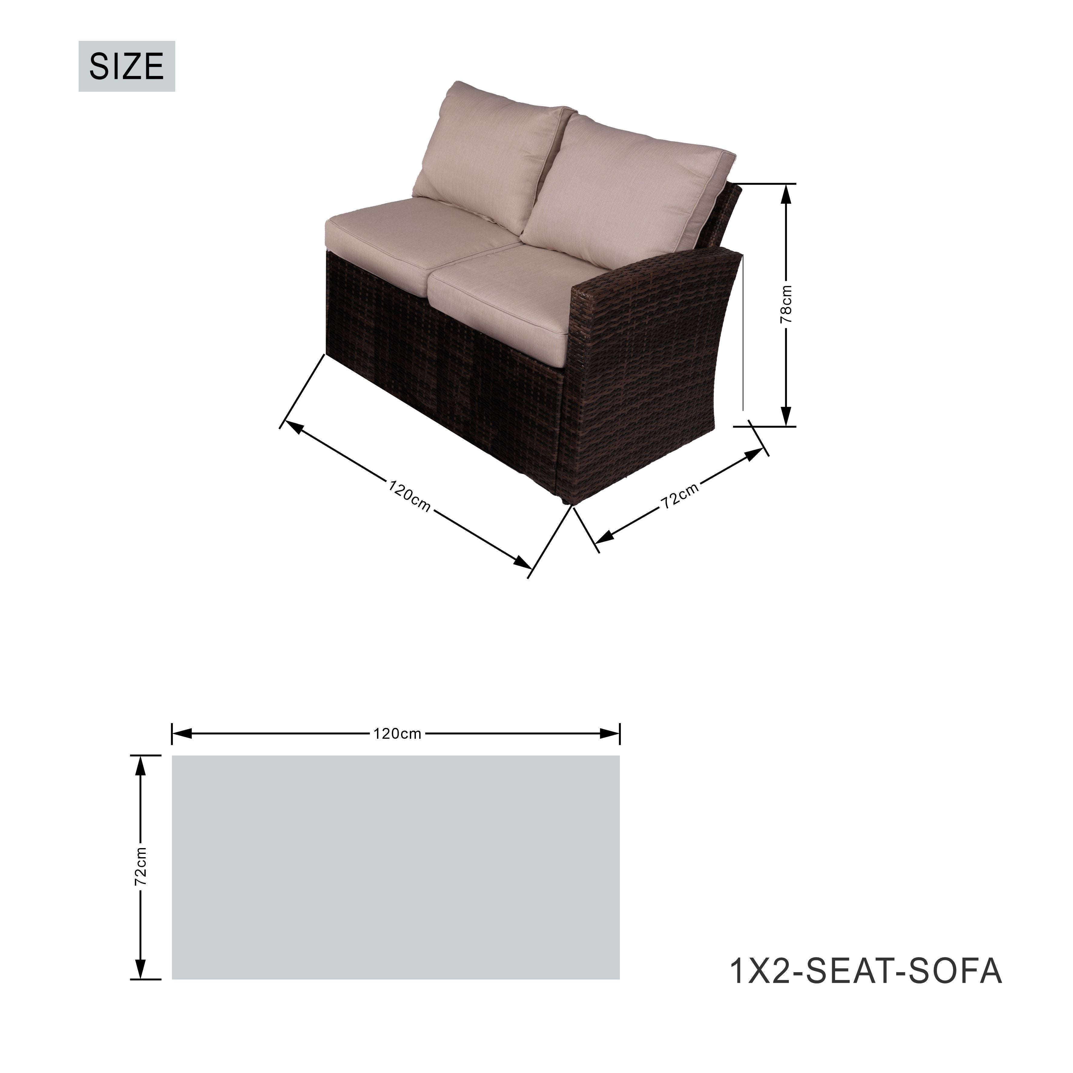 Abrihome Garden Rattan Wicker Out Furniture Patio 7PCS Modern Dining Sofa Set Sale (PAS-1403B)