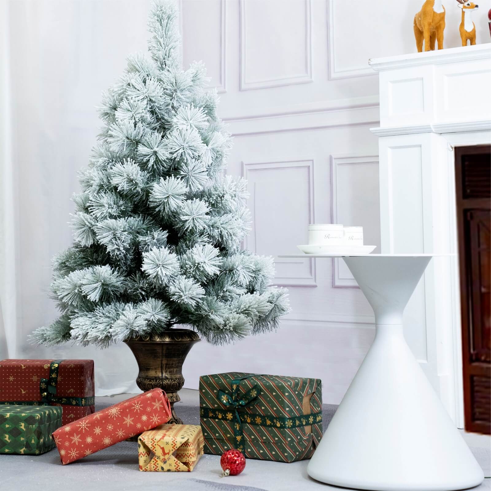 4FT Snow-Flocked Mini Christmas Tree(PJT-2508)