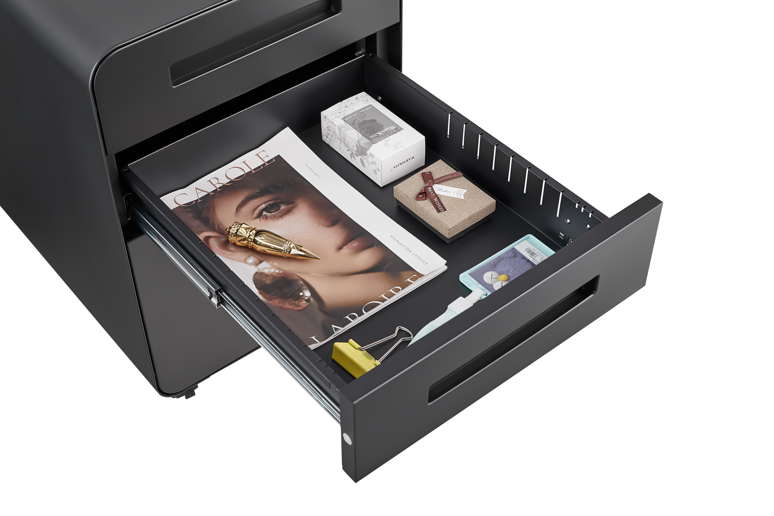 3 Drawer Mobile File Cabinet Under Desk Office,Simple Style Versatile Storage Cabinet for Legal/Letter/A4 Files, 5 Wheel Design Anti-Tilting Cold Rolled Steel Waterproof Moisture-Proof Black