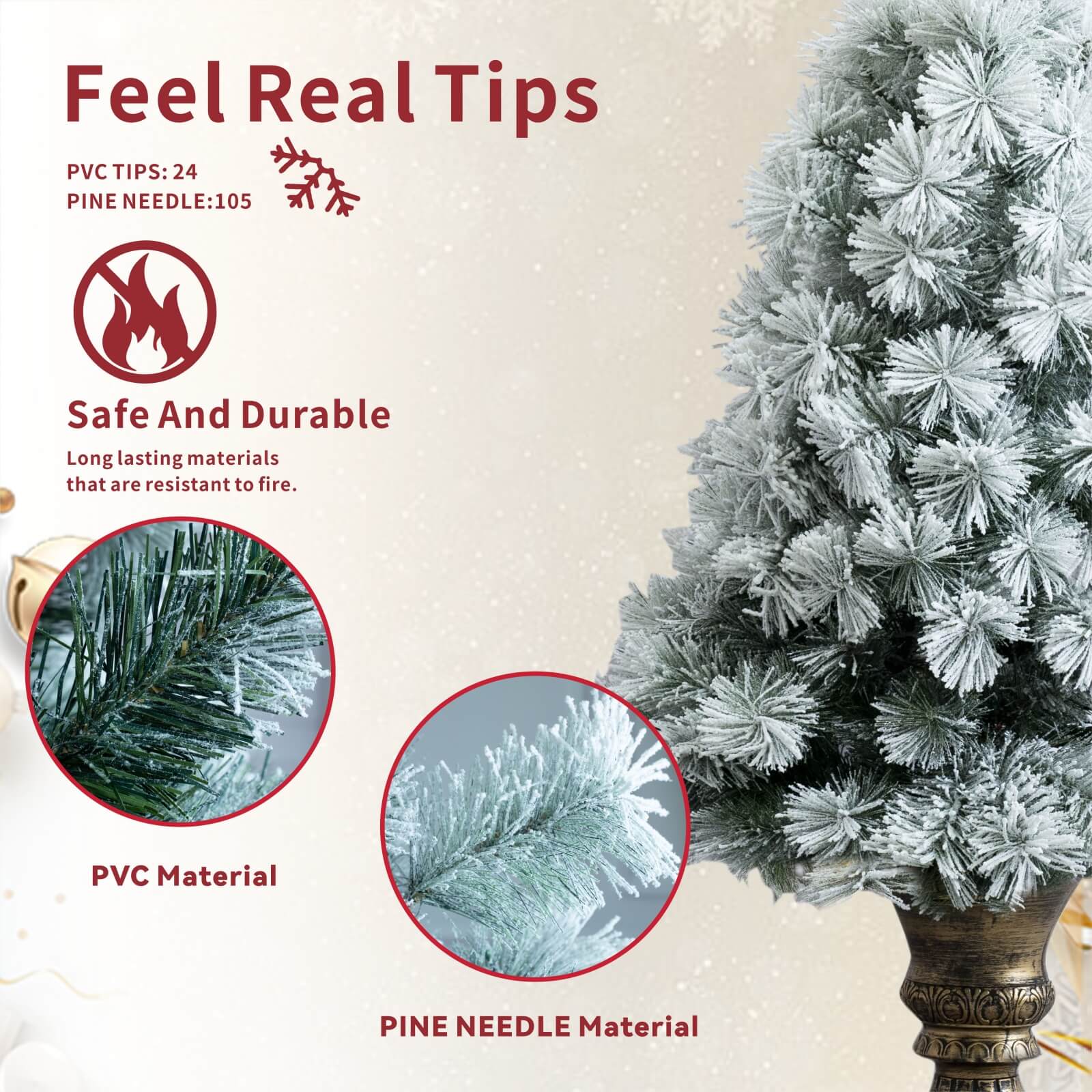 4FT Snow-Flocked Mini Christmas Tree(PJT-2508)