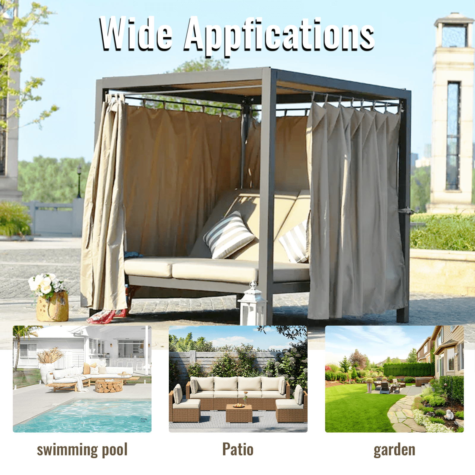 Outdoor Daybed with Canopy (PAL-1129B)