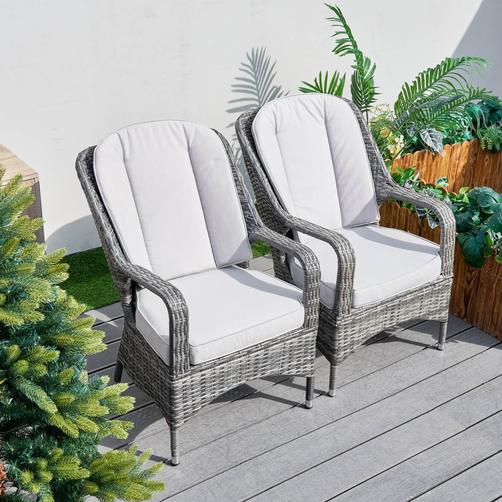 Set of 2 Outdoor Rattan Armchairs(PAC-009)