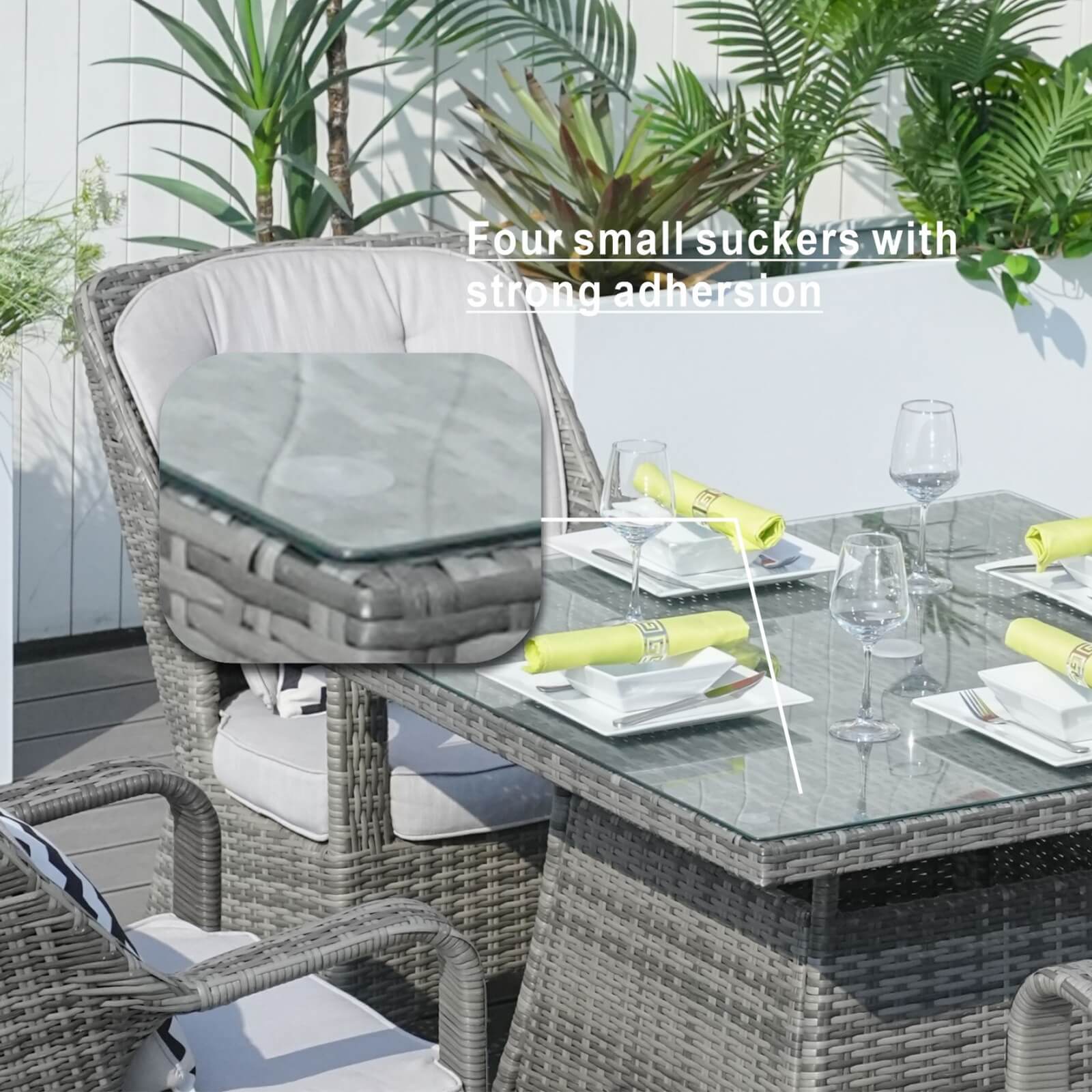 4-Seat Outdoor Dining Set with Cube Dining Table (PAD-1710-SET)