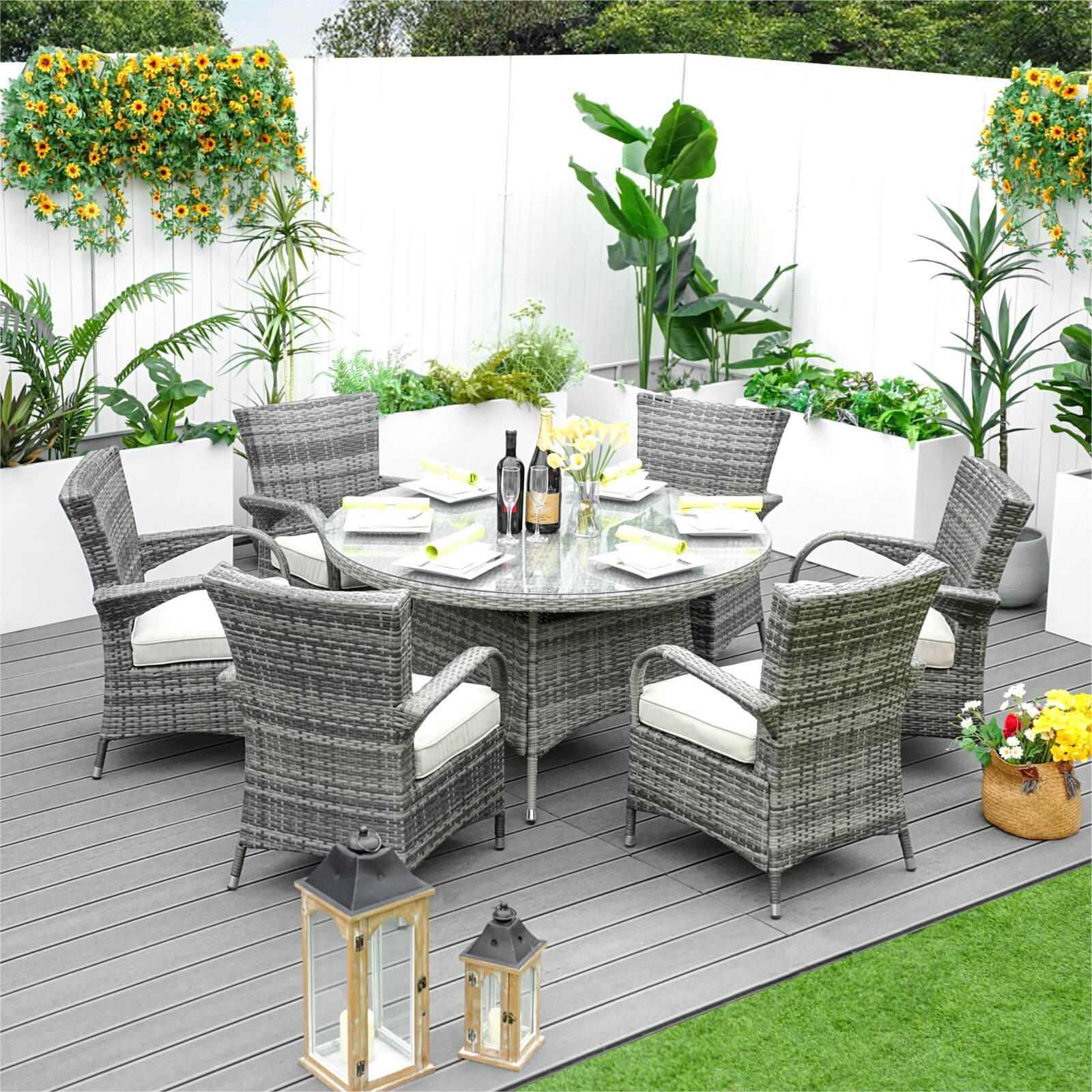 6-Seat Outdoor Dining Set with Round Dining Table( PAD-1122-SET)