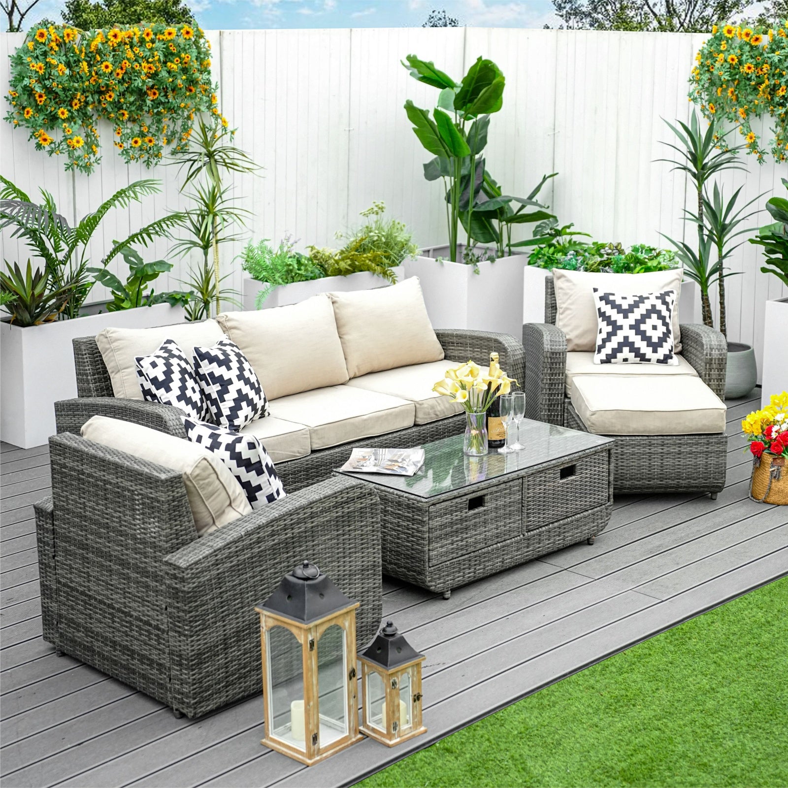 5-Piece Outdoor Conversation Sofa Set(PAS-1515-SET)