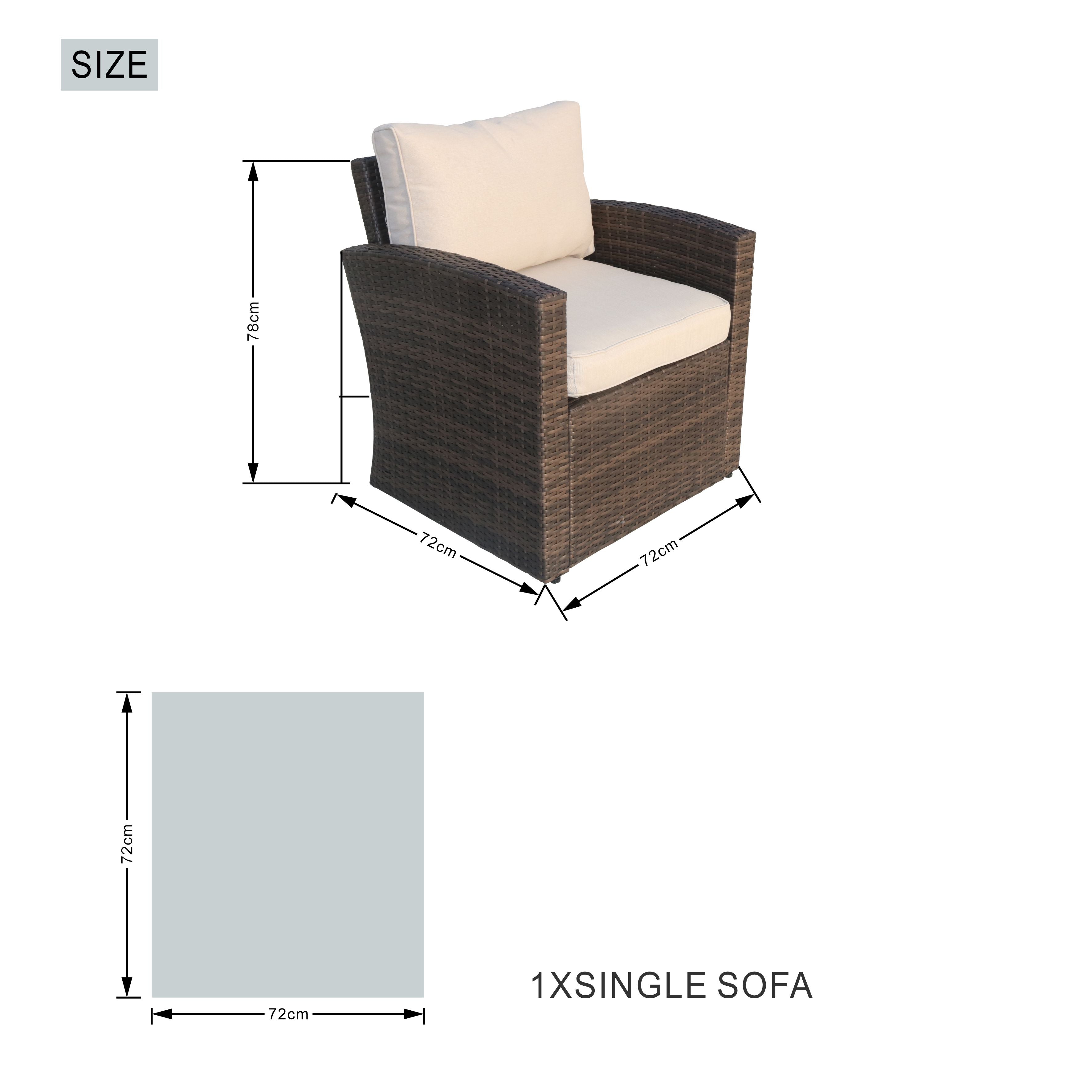 Abrihome Garden Rattan Wicker Out Furniture Patio 7PCS Modern Dining Sofa Set Sale (PAS-1403B)