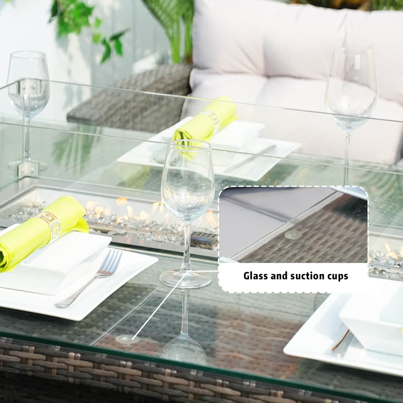 Complete 7-Piece Outdoor Seating Set with Fire Pit and Extra Storage Space(PAS-1503+1106R）