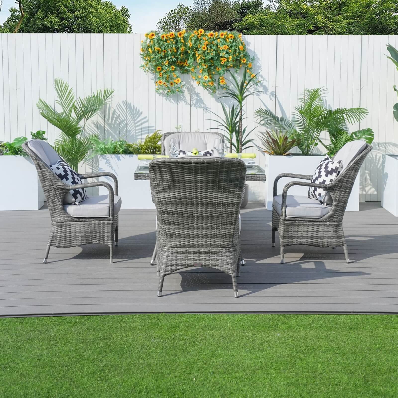 4-Seat Outdoor Dining Set with Cube Dining Table (PAD-1710-SET)