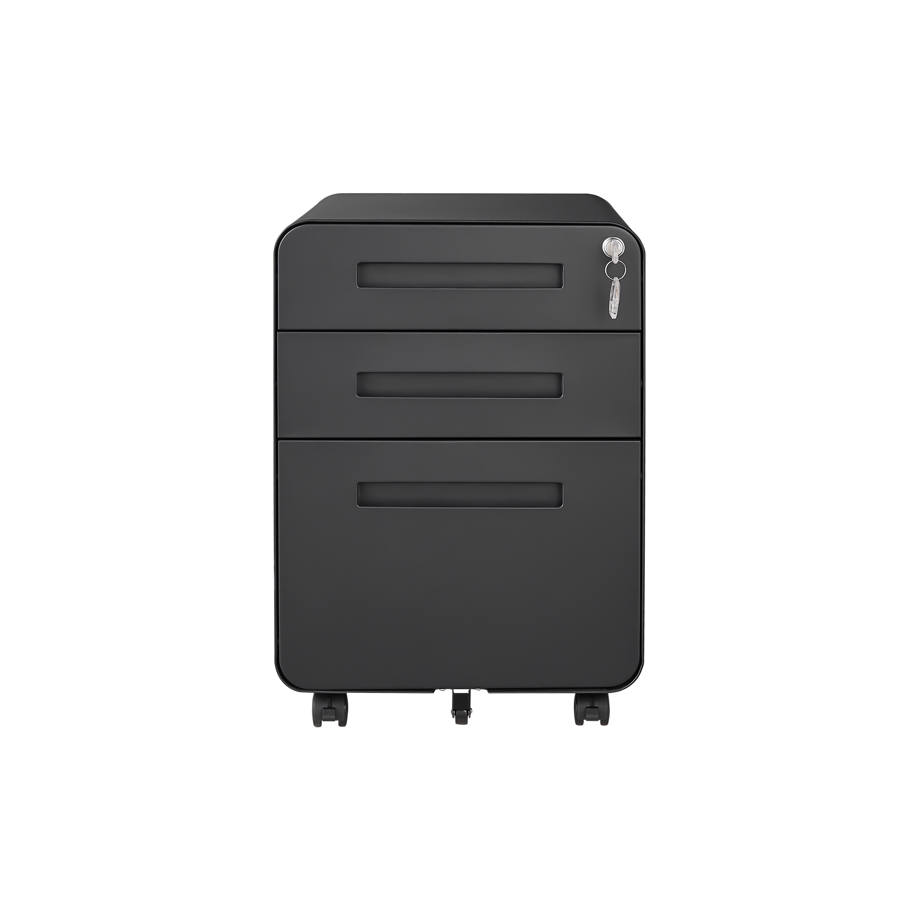3 Drawer Mobile File Cabinet Under Desk Office,Simple Style Versatile Storage Cabinet for Legal/Letter/A4 Files, 5 Wheel Design Anti-Tilting Cold Rolled Steel Waterproof Moisture-Proof Black