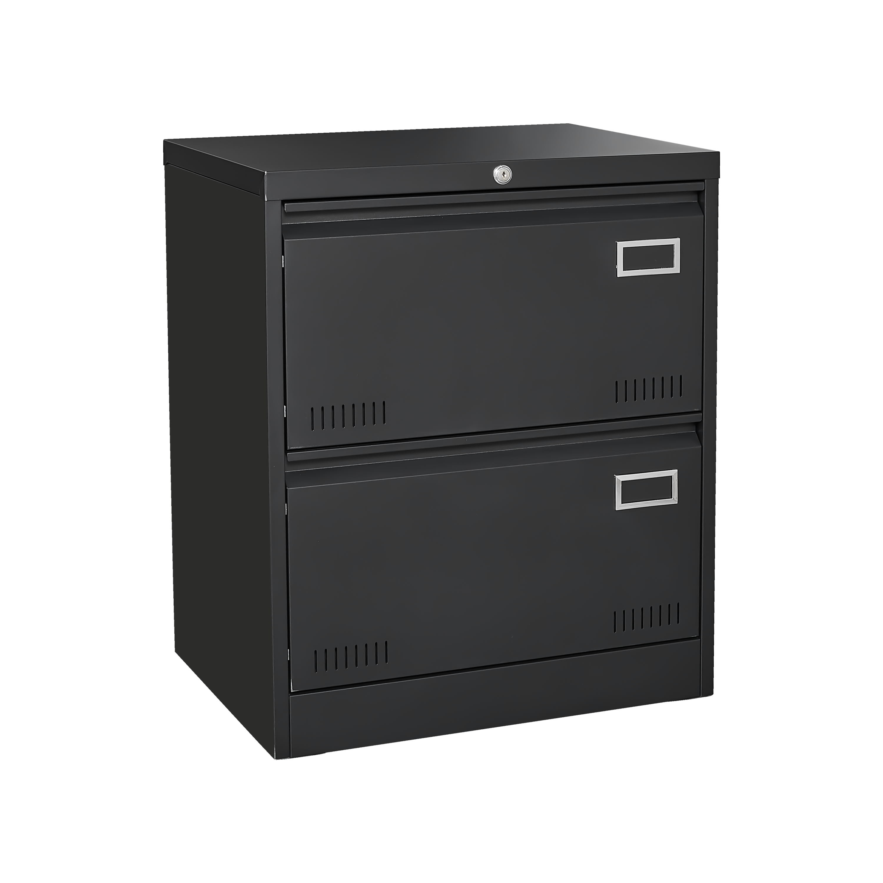 2 Drawer Metal Lateral File Cabinet with Lock,Office Vertical Files Cabinet for Home Office/Legal/Letter/A4,Locking Metal File Cabinet,Assembly Required (Black,with 2 Drawer)