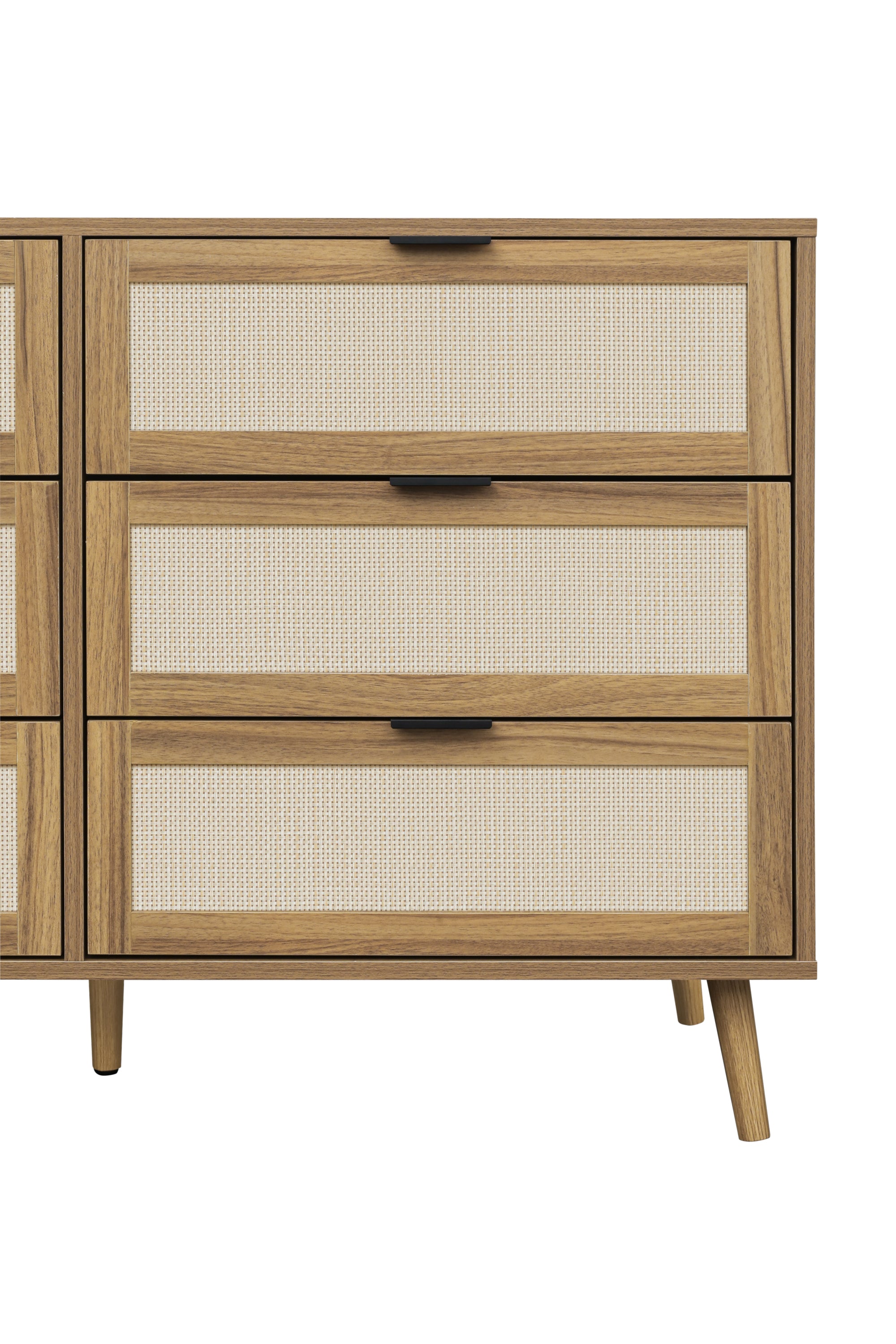 Modern 6 Drawer Dresser Wood Cabinet (Walnut)