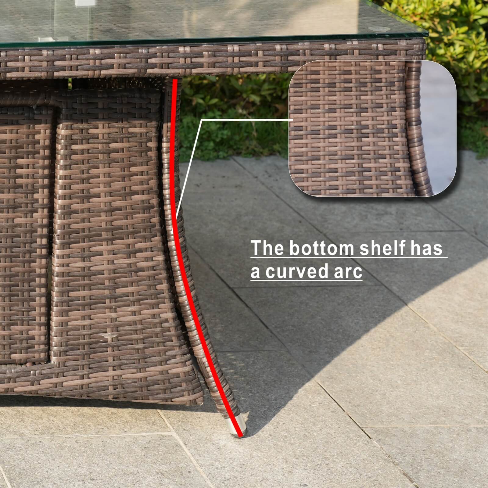 6-Seat Outdoor Fire Pit Dining Set with Rectangle Fire Pit Table  (PAG-1106R-SET)