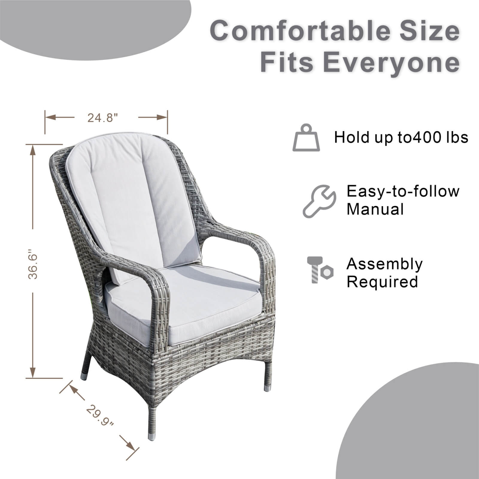 Set of 2 Outdoor Rattan Armchairs(PAC-009)