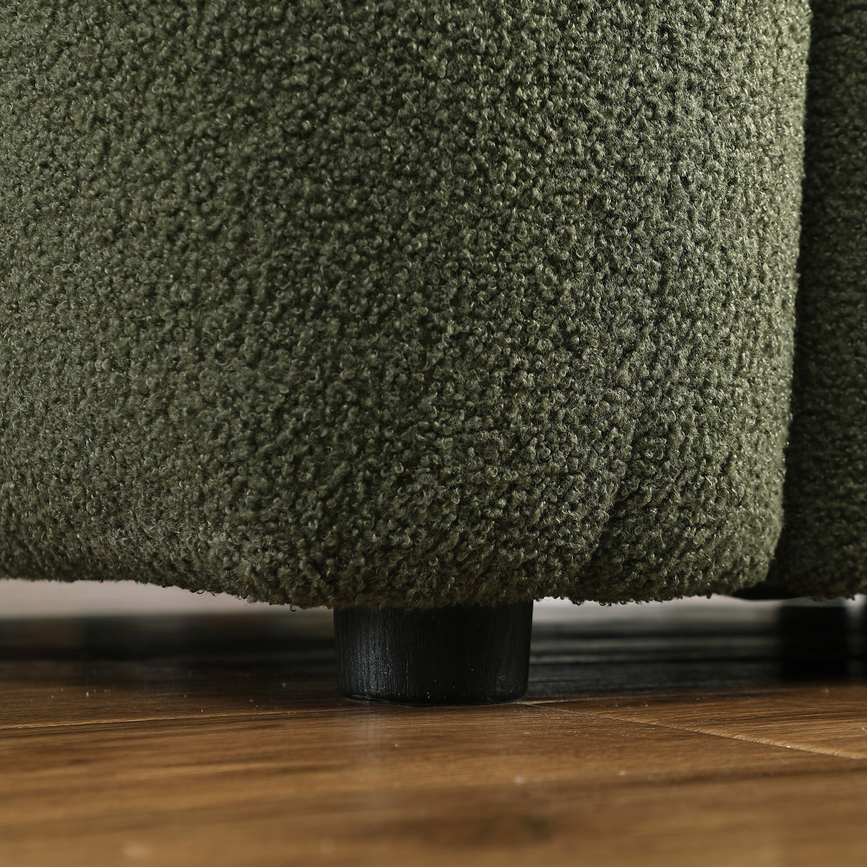 64.96 length ,35.83" deepth ,human body structure for USA people,  marshmallow sofa,boucle sofa ,2  seater, olive green  BOUCLE