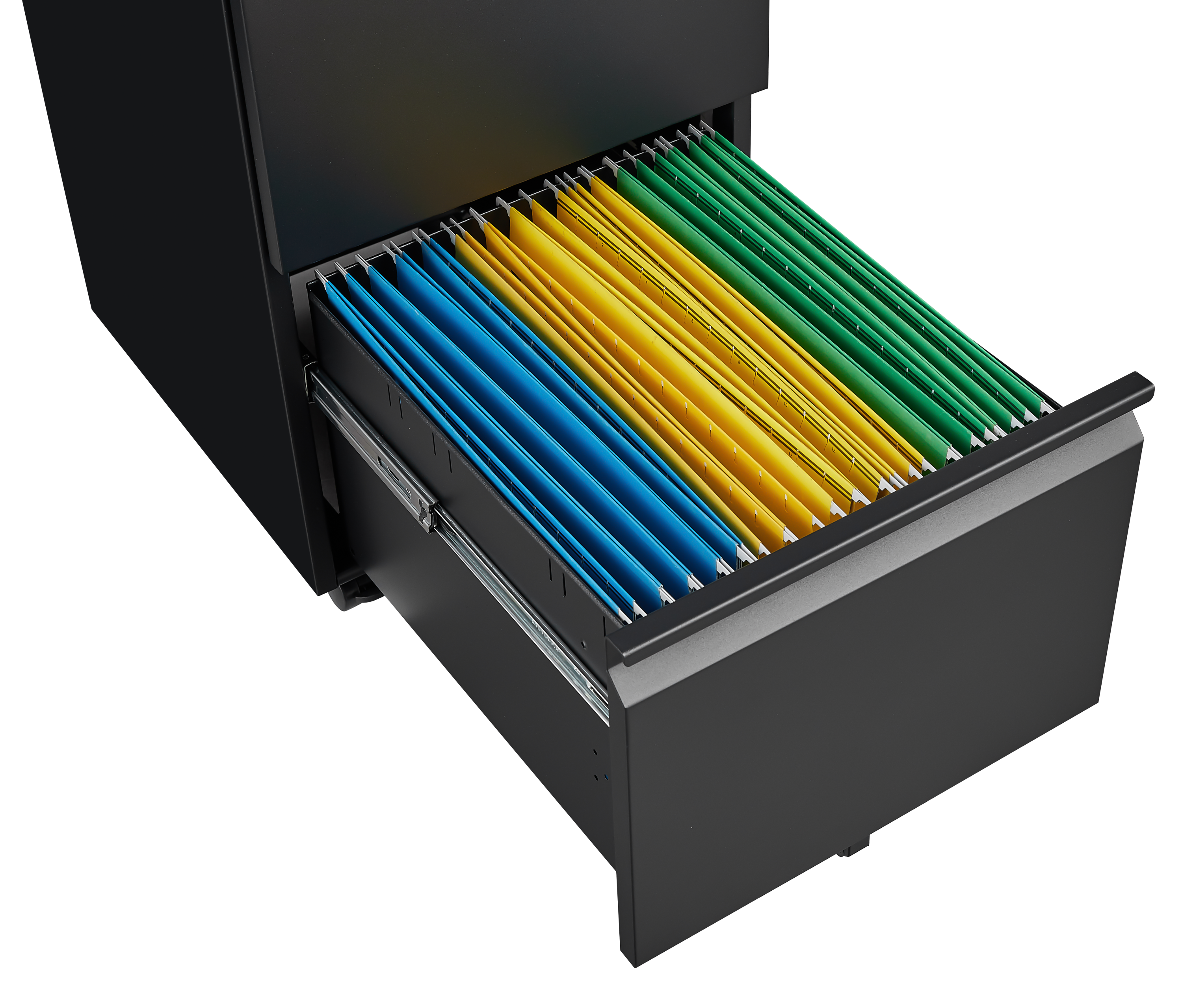 2 Drawer File Cabinet with Lock, Metal Under Desk Rolling Filing Cabinet fits Letter/Legal/A4 Size for Home Office, Mobile Filing Cabinet, Assemble Required, Black